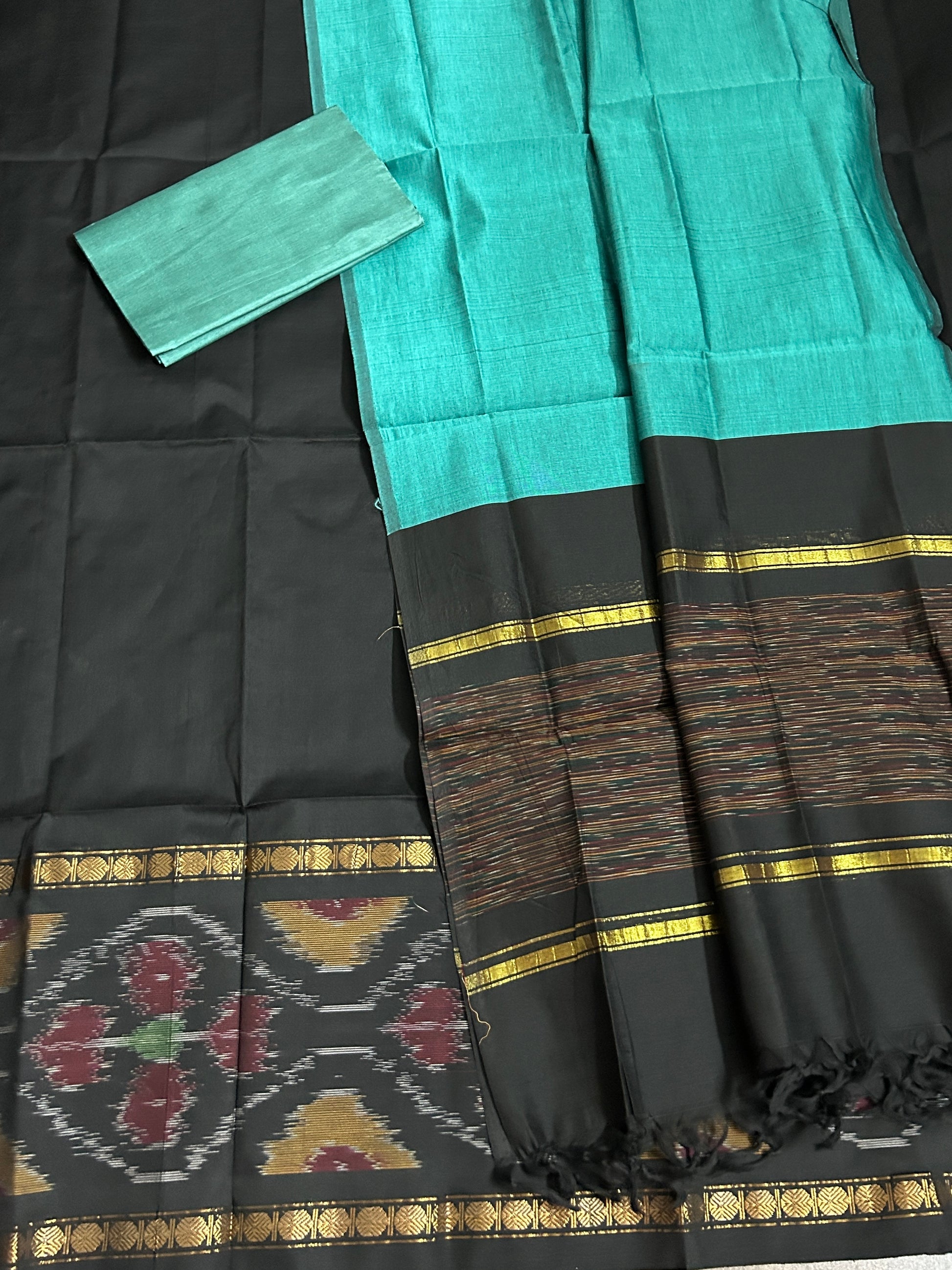Ikat Cotton Silk Dress Material