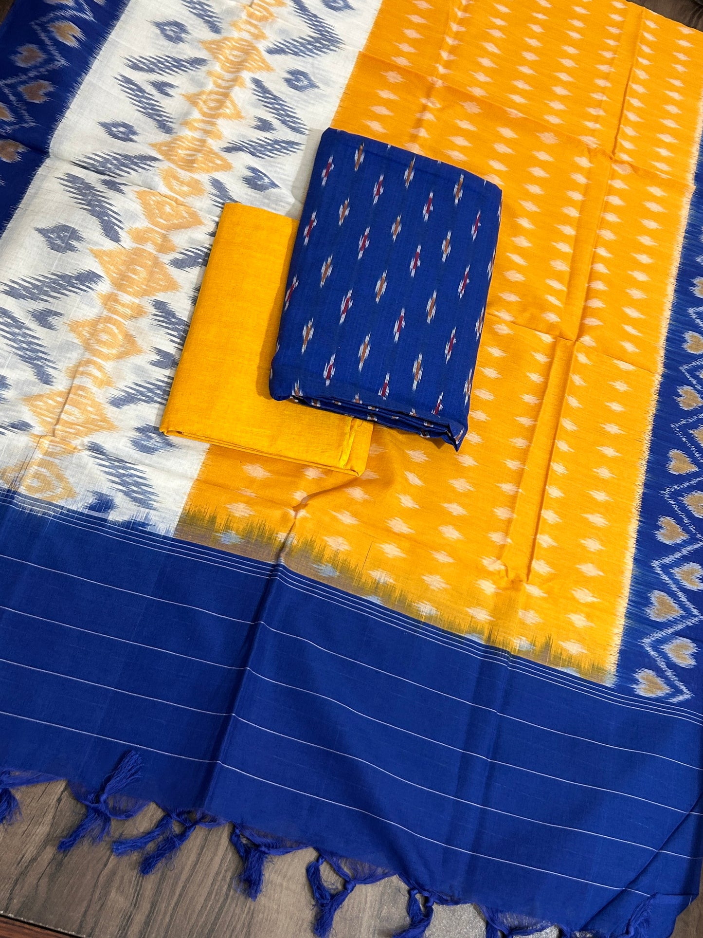 Double Ikat Cotton Dress Material