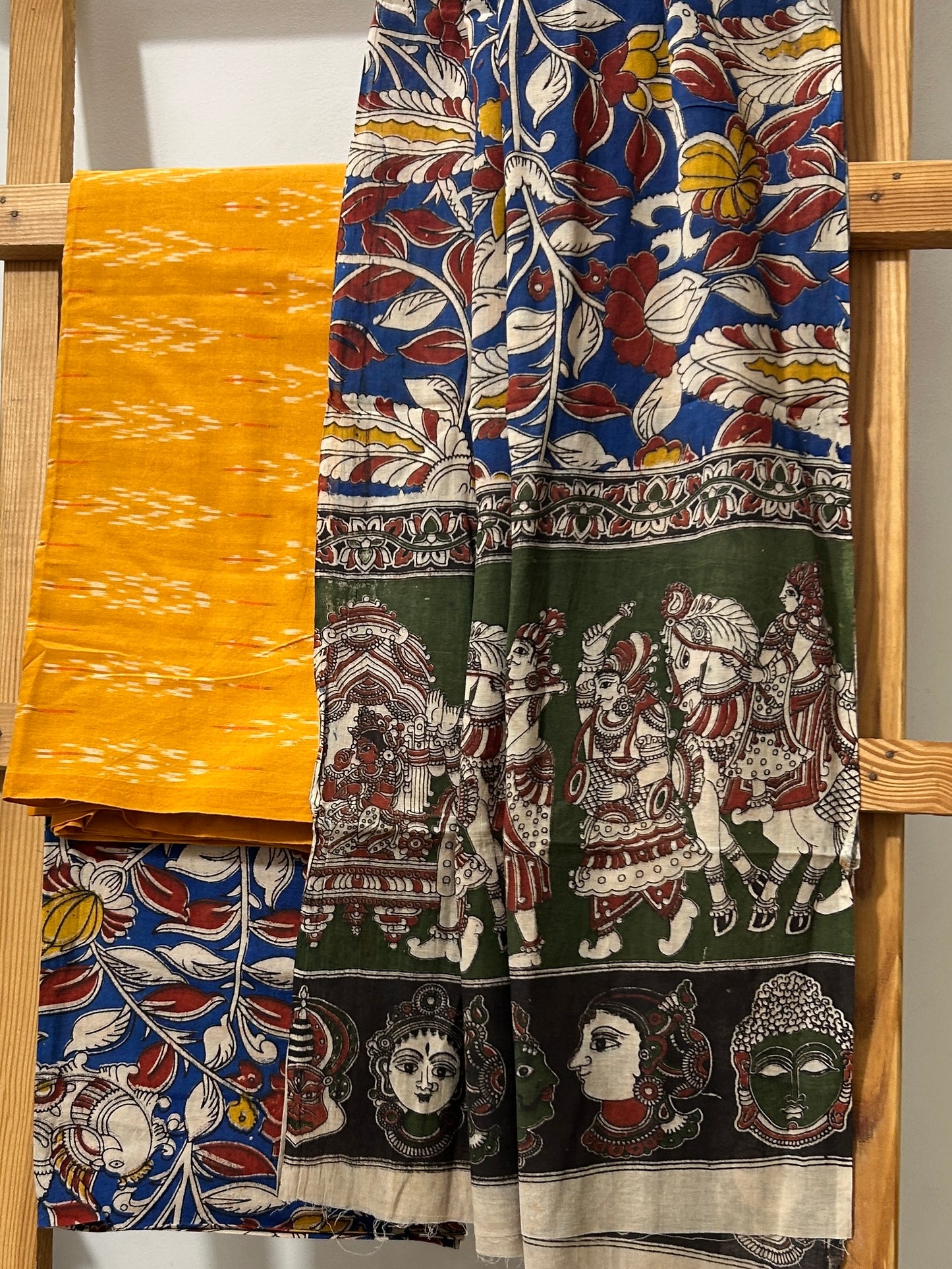 Ikat Kalamkari Cotton Dress Material