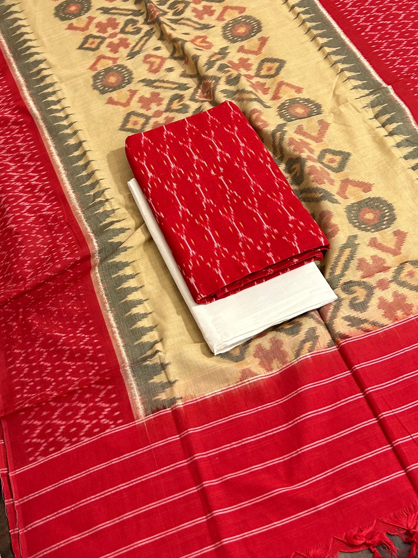 Double Ikat Cotton Dress Material