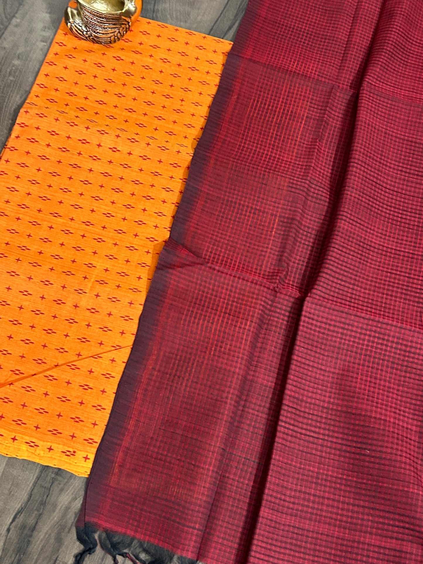Mangalagiri Handloom Cotton Top Dupatta set