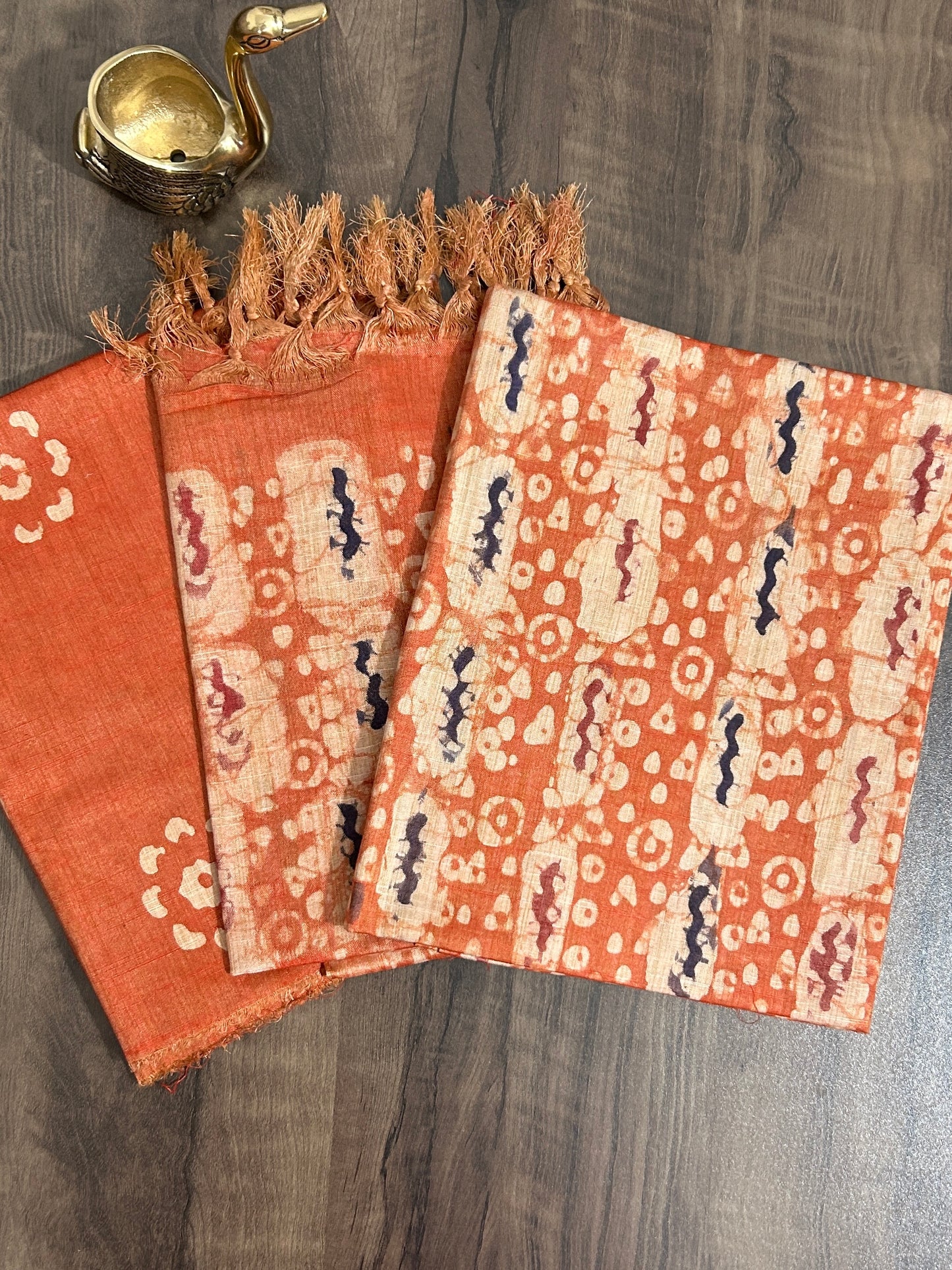Batik Tussar Silk Cotton Dress Material