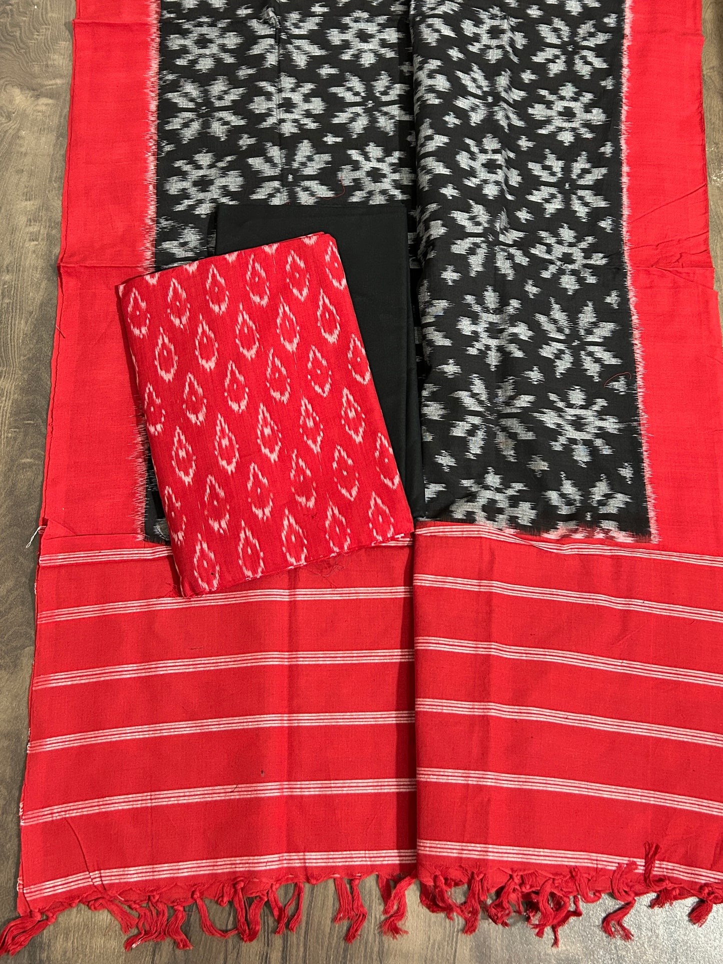 Telia Rumal Double Ikat Mercerized Cotton Dress Material