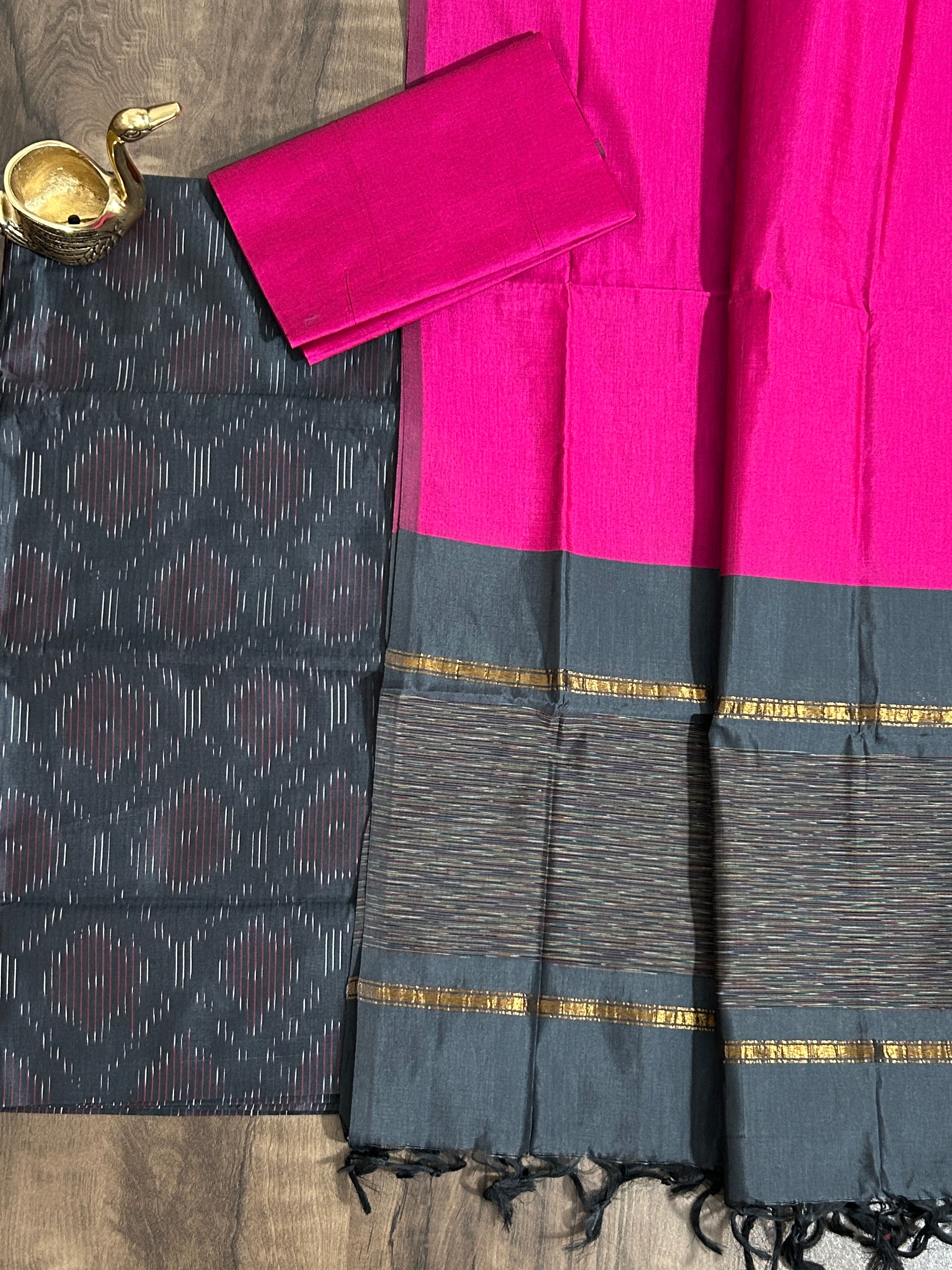 Ikat Cotton Silk Dress Material