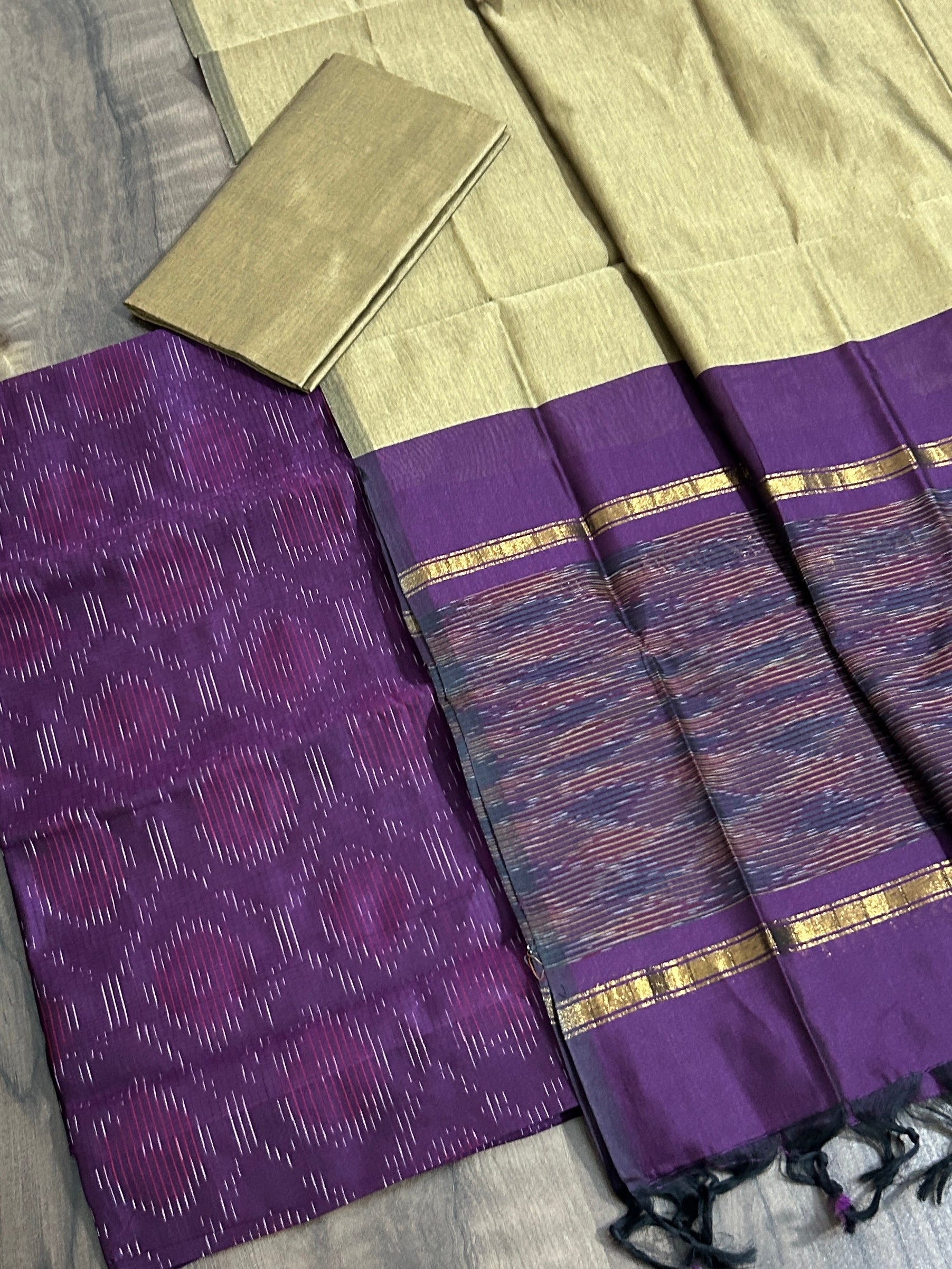 Ikat Cotton Silk Dress Material