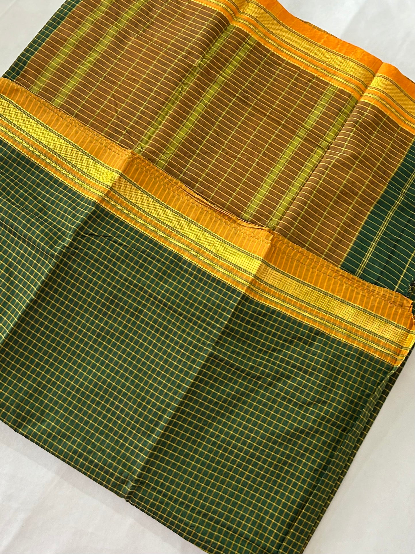 Poona Cotton Check Saree with Irkal Border