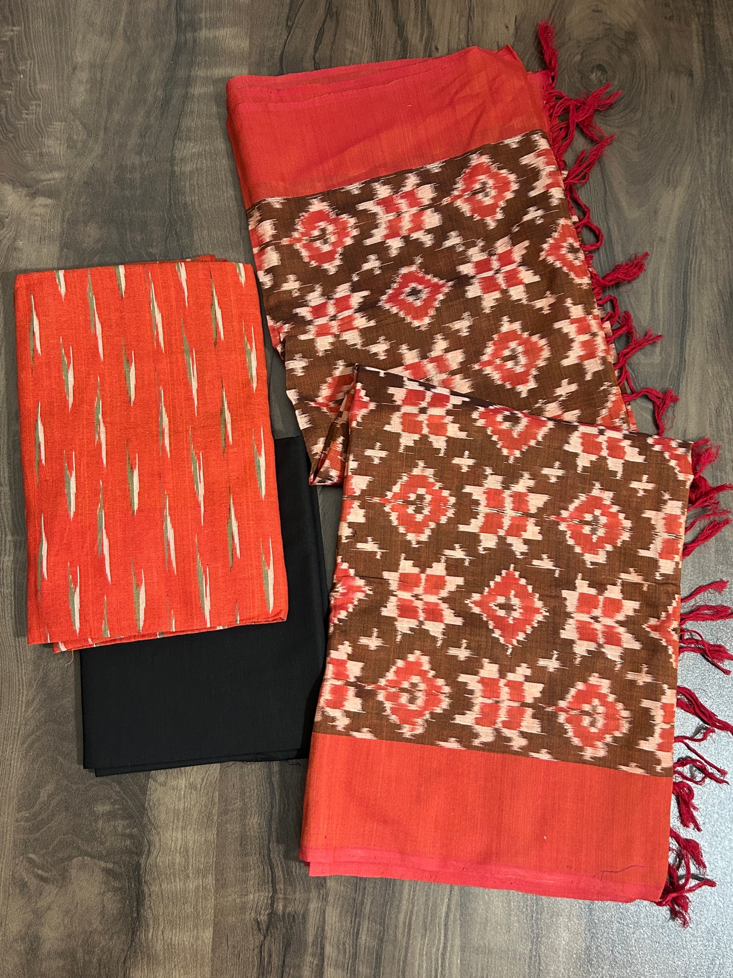 Double Ikat Cotton Dress Material