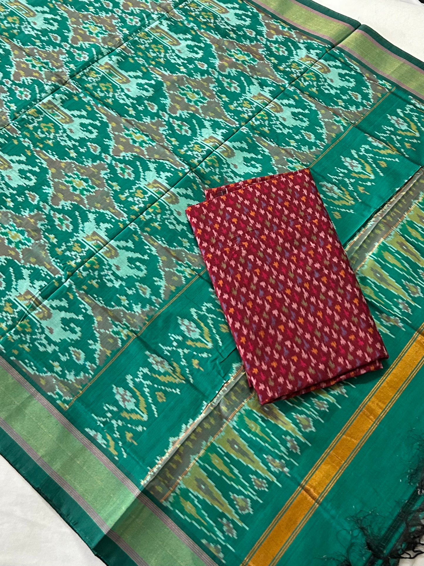 Puttapaka Silk Cotton Top Dupatta Set