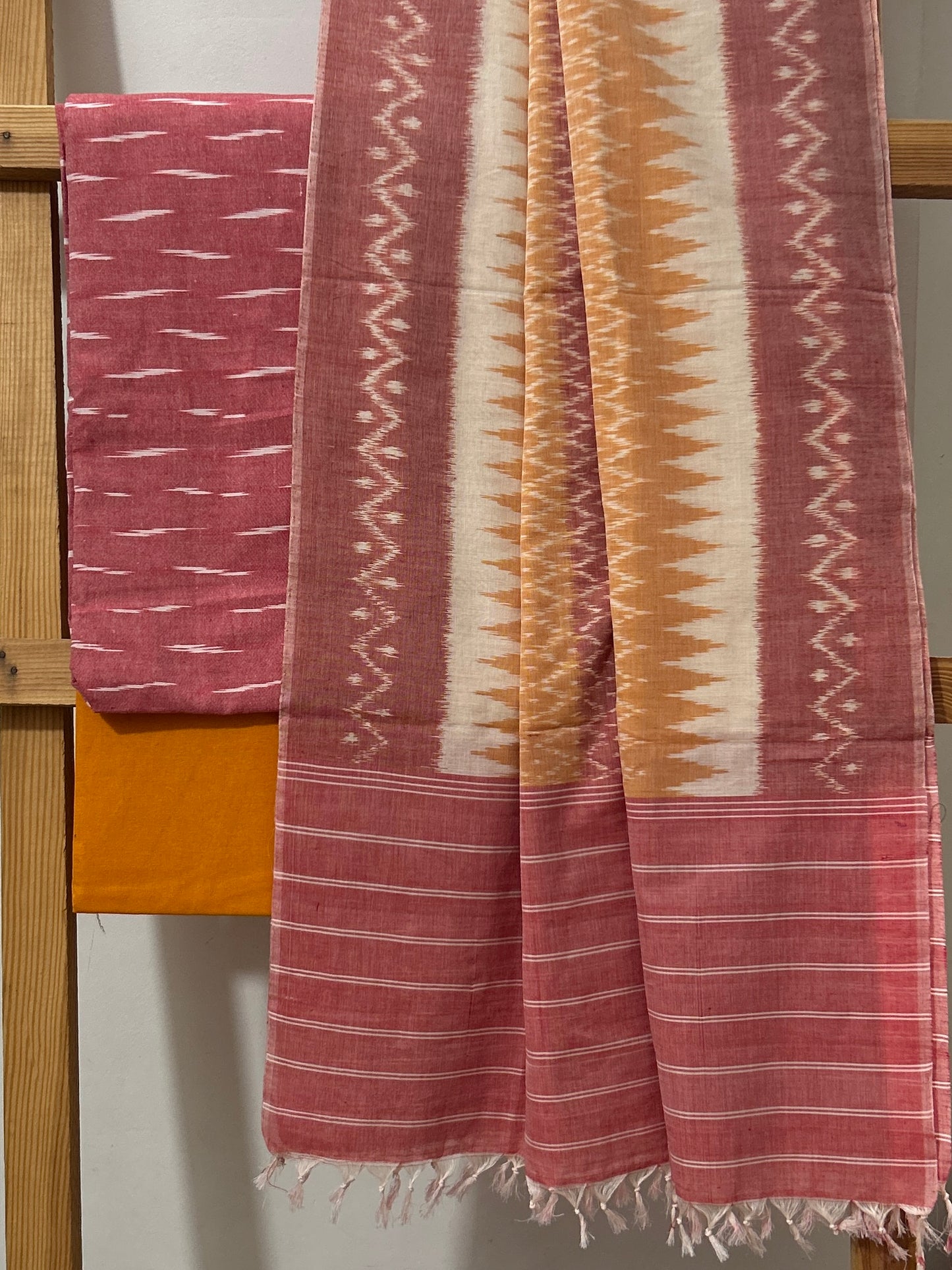 Double Ikat Mercerized Cotton Dress Material