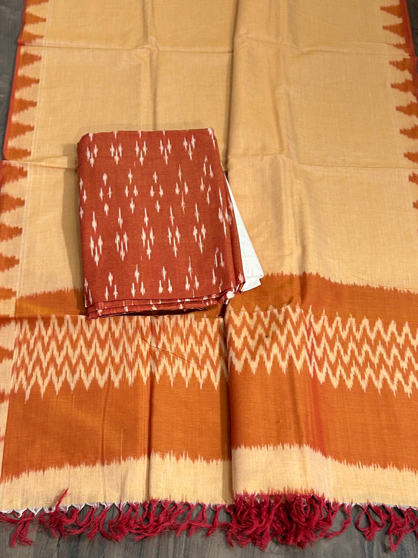 Double Ikat Cotton Dress Material