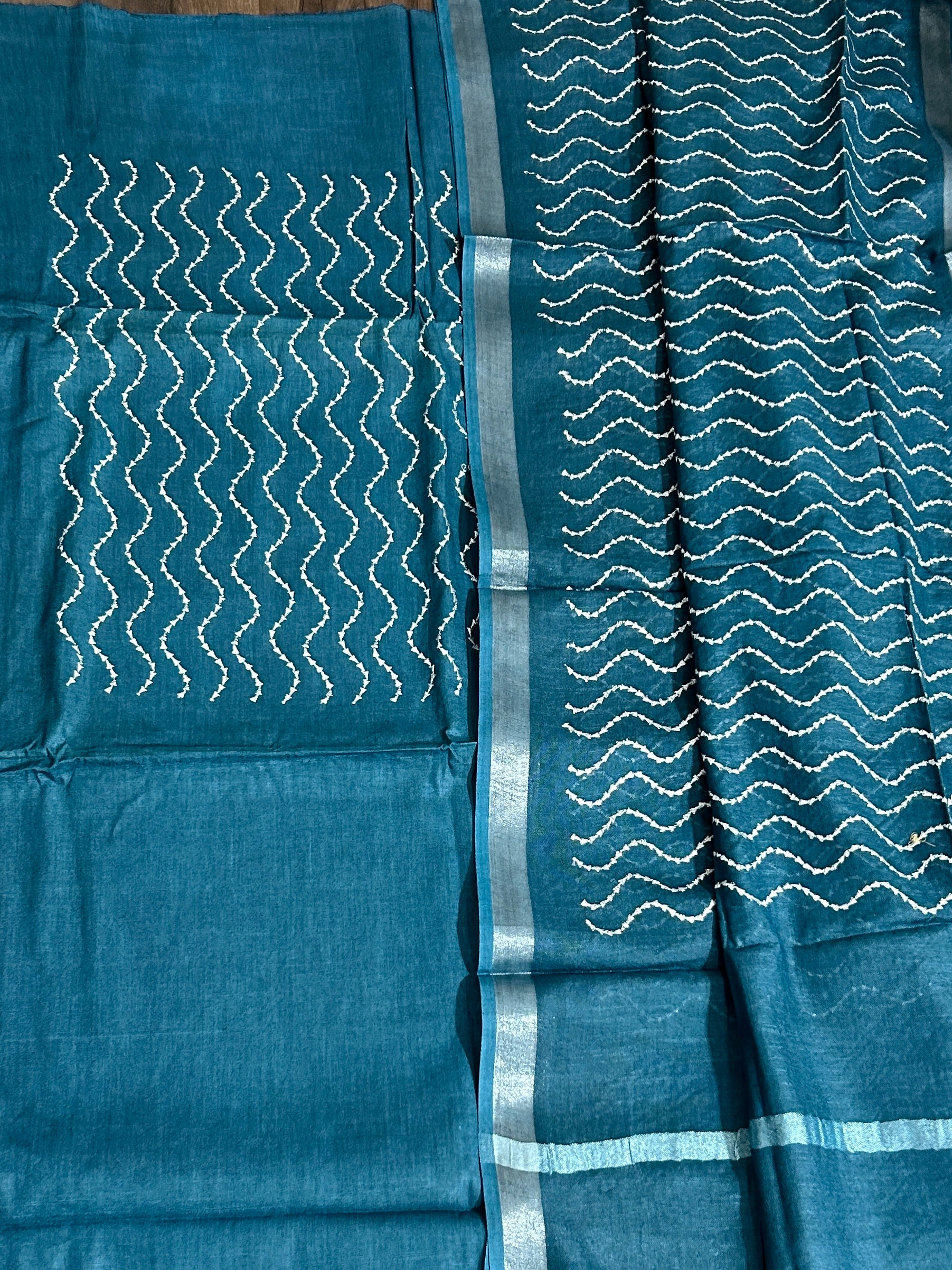 Pure Linen Embroidered Dress Material