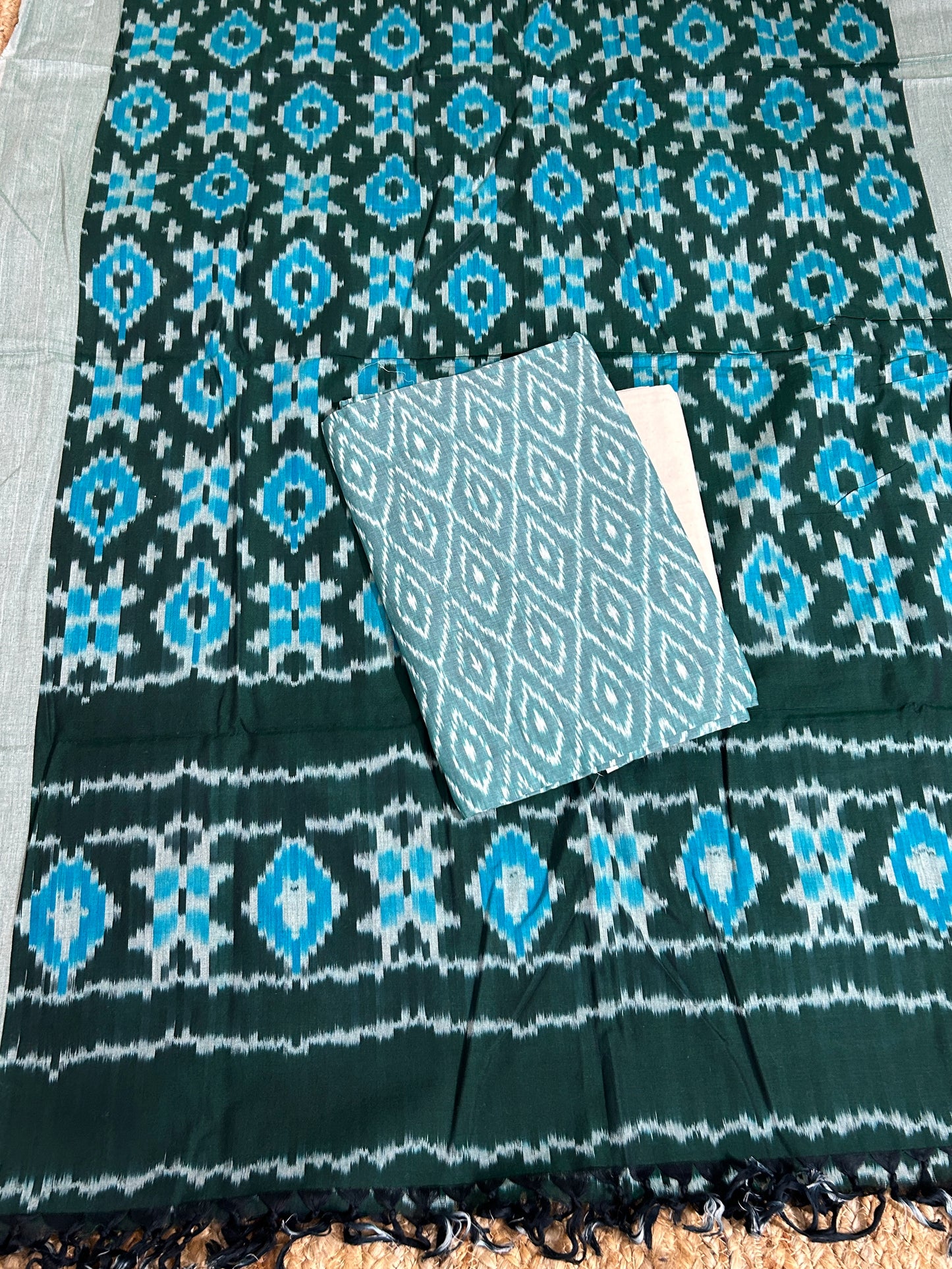 Double Ikat Mercerised Cotton Dress Material