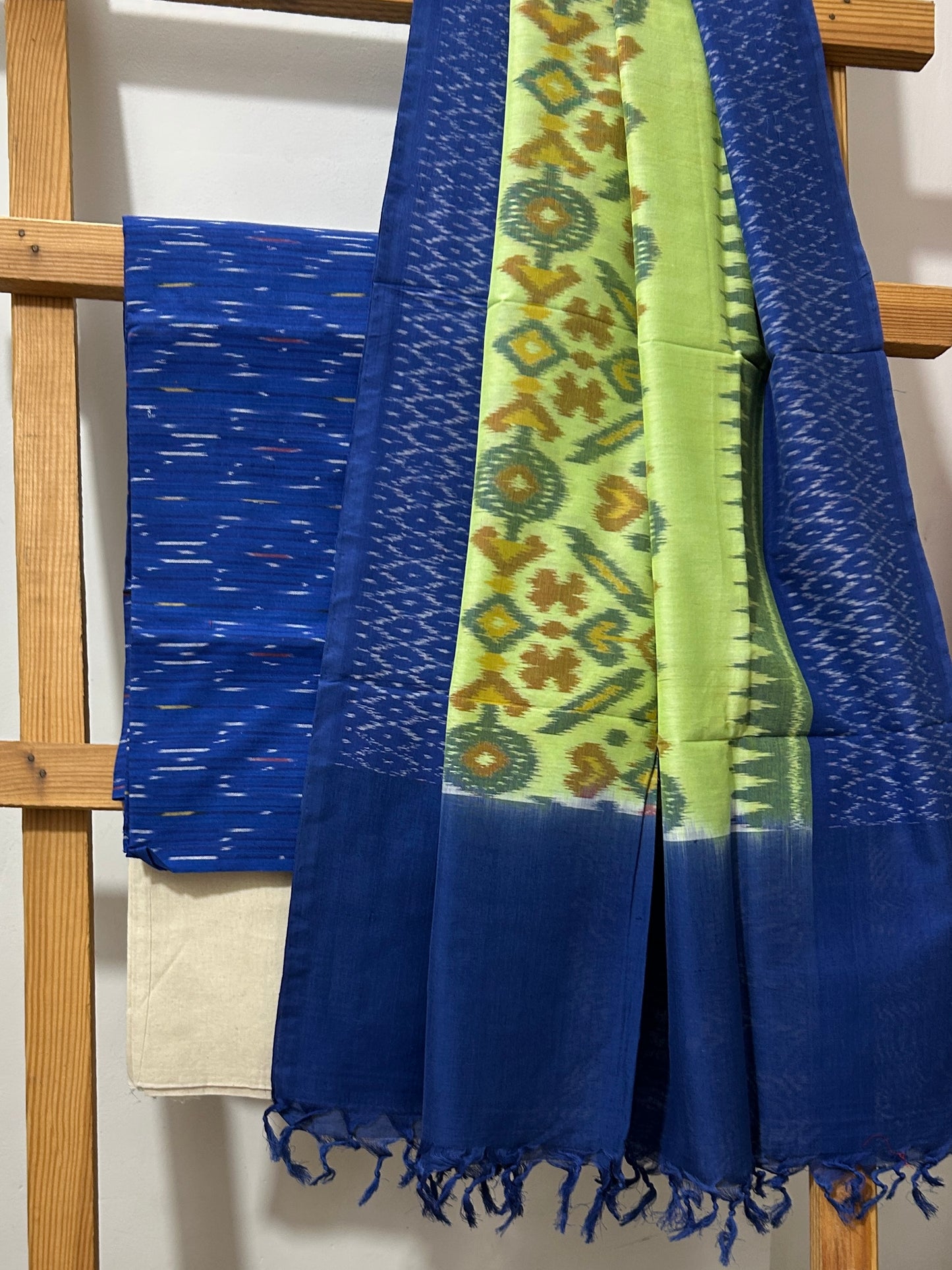 Double Ikat Mercerised Cotton Dress Material