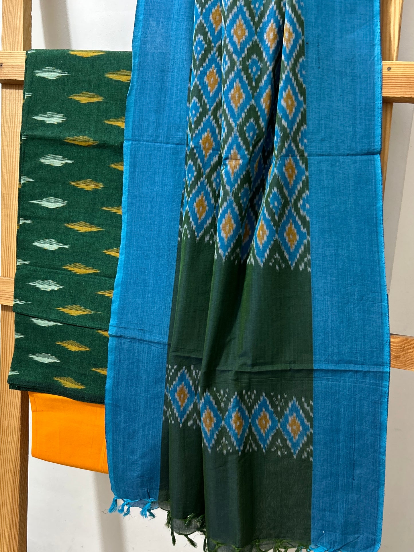 Double Ikat Cotton Dress Material