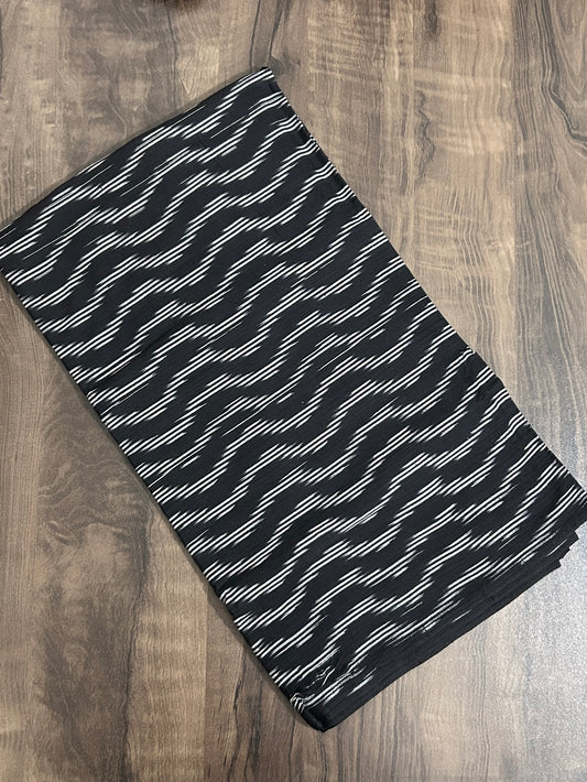 Black Ikat Cotton Fabric (2.5 Meter cut)