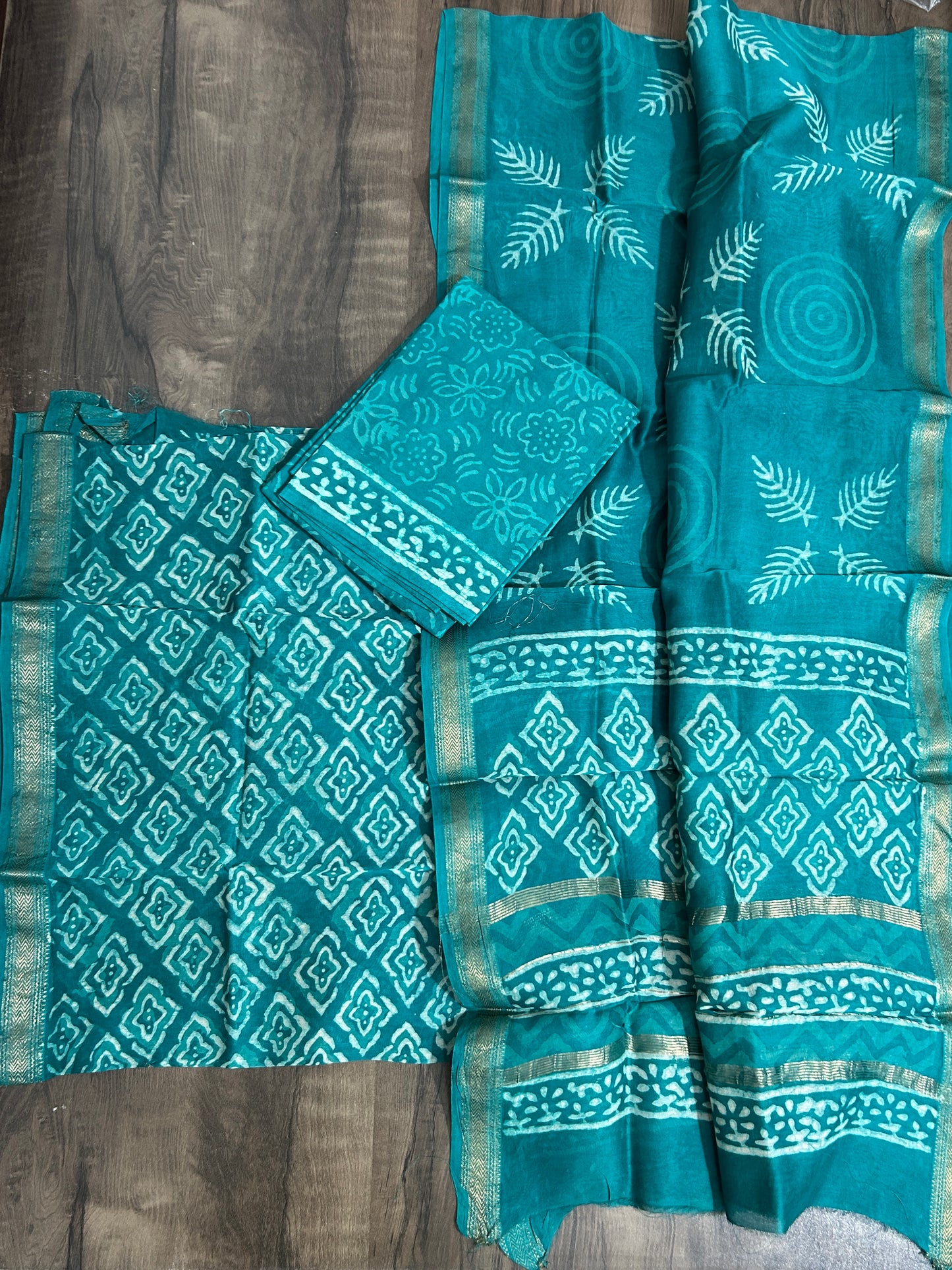Hand BlockPrint Maheshwari Silk Cotton Dress Material