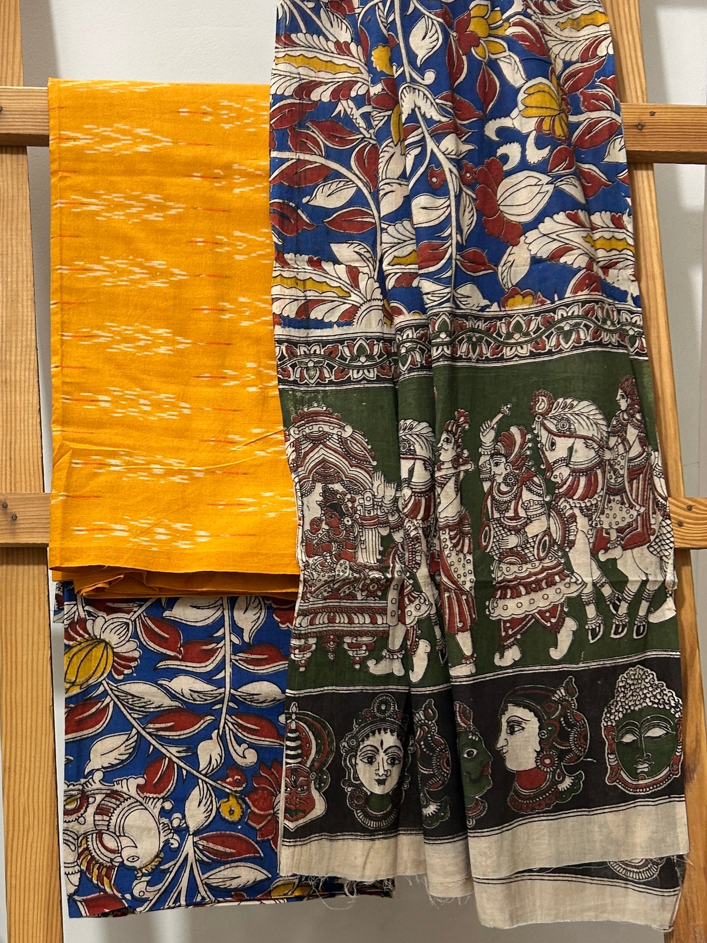 Ikat Kalamkari Cotton Dress Material