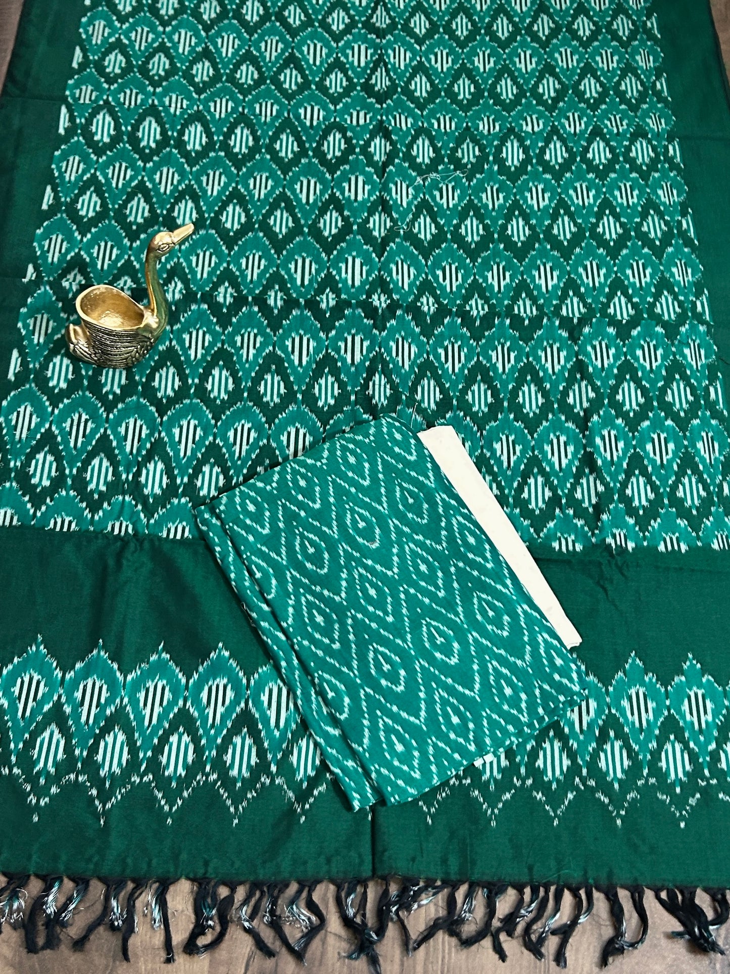 Double Ikat Mercerized Cotton Dress Material
