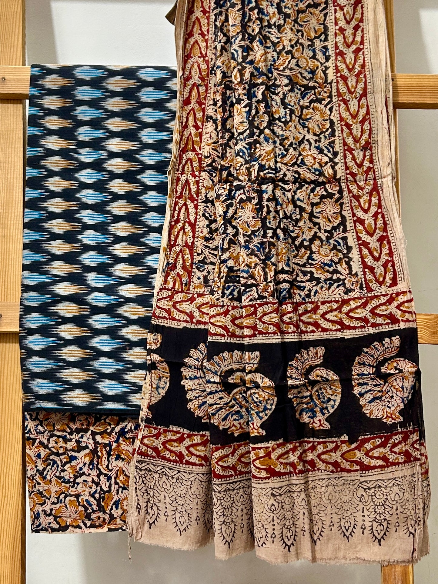 Ikat Kalamkari Cotton Dress Material