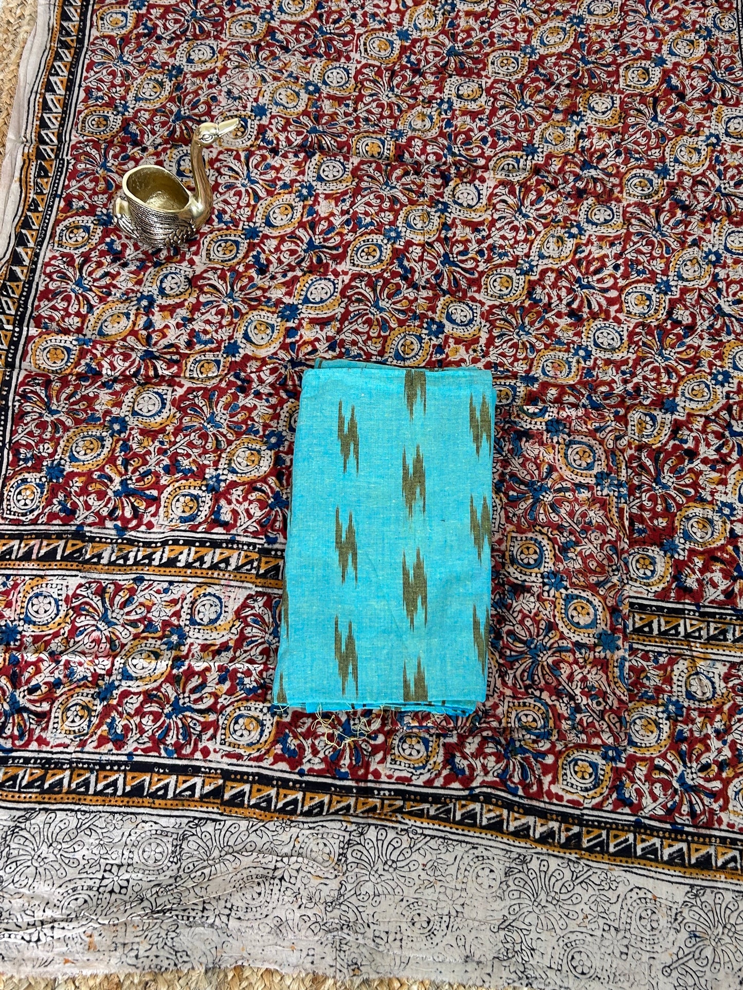 Ikat Kalamkari Cotton Dress Material