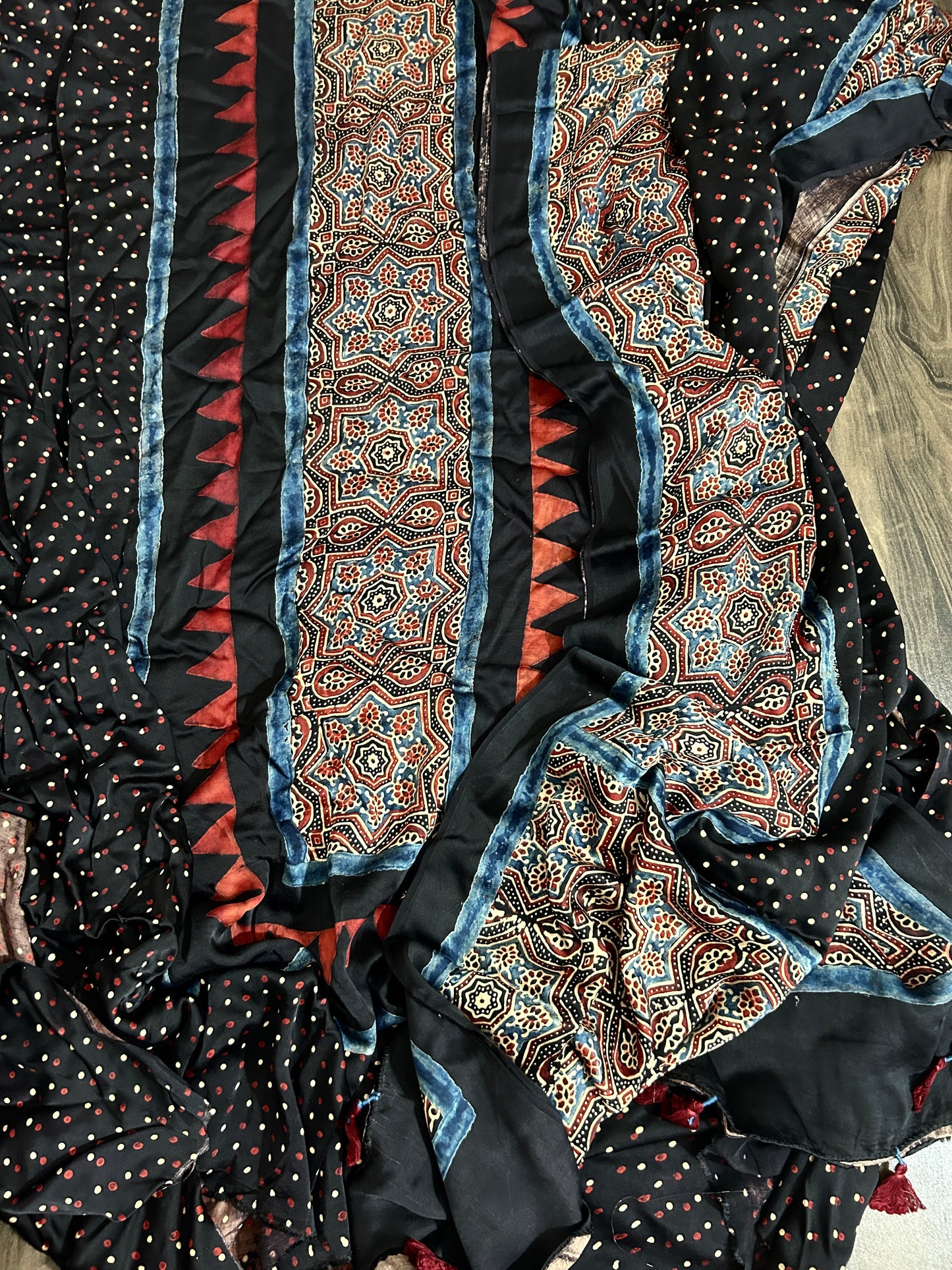 Ajrakh Modal Silk Dress Material