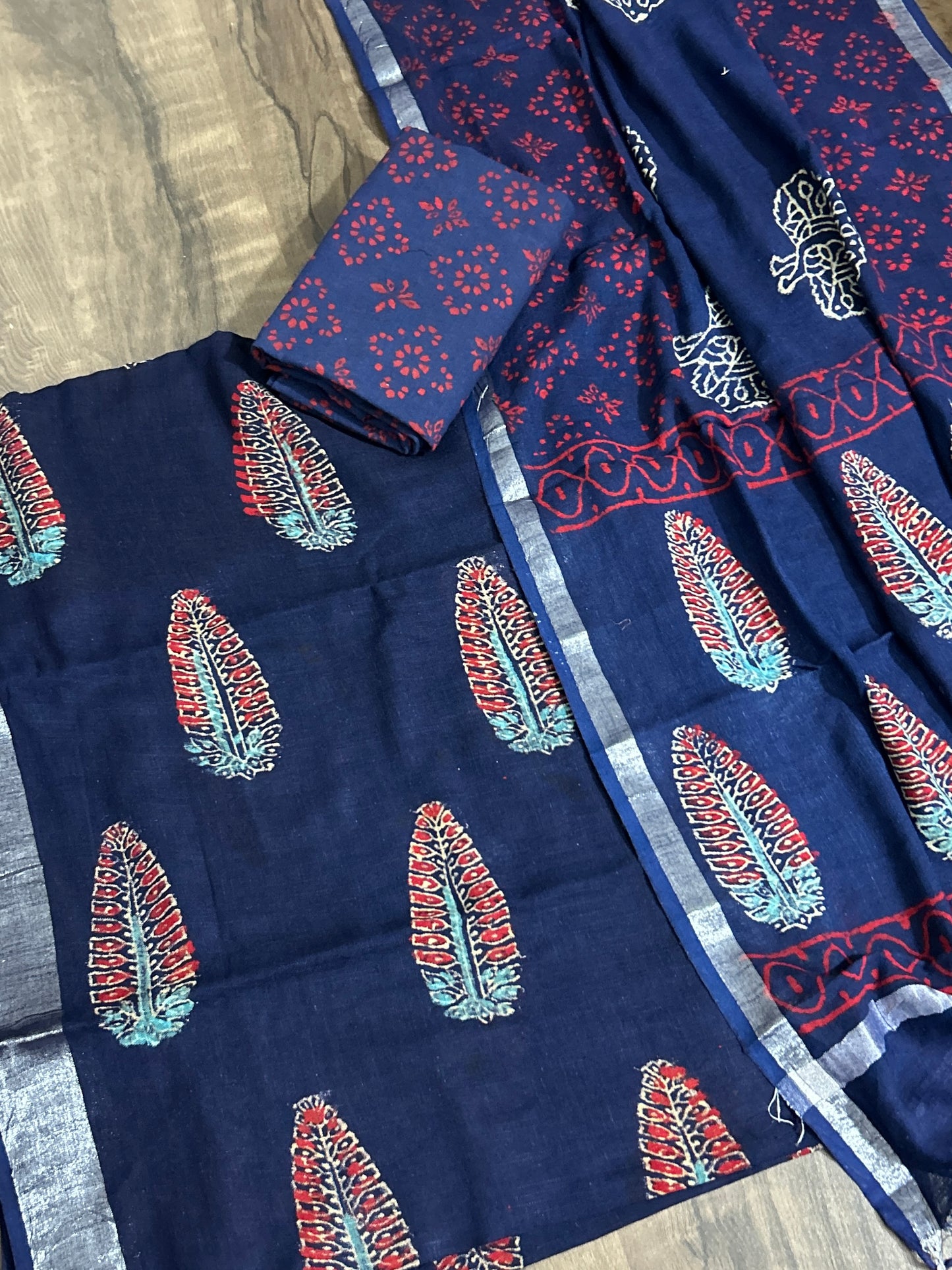 Hand BlockPrint Linen Cotton Dress Material