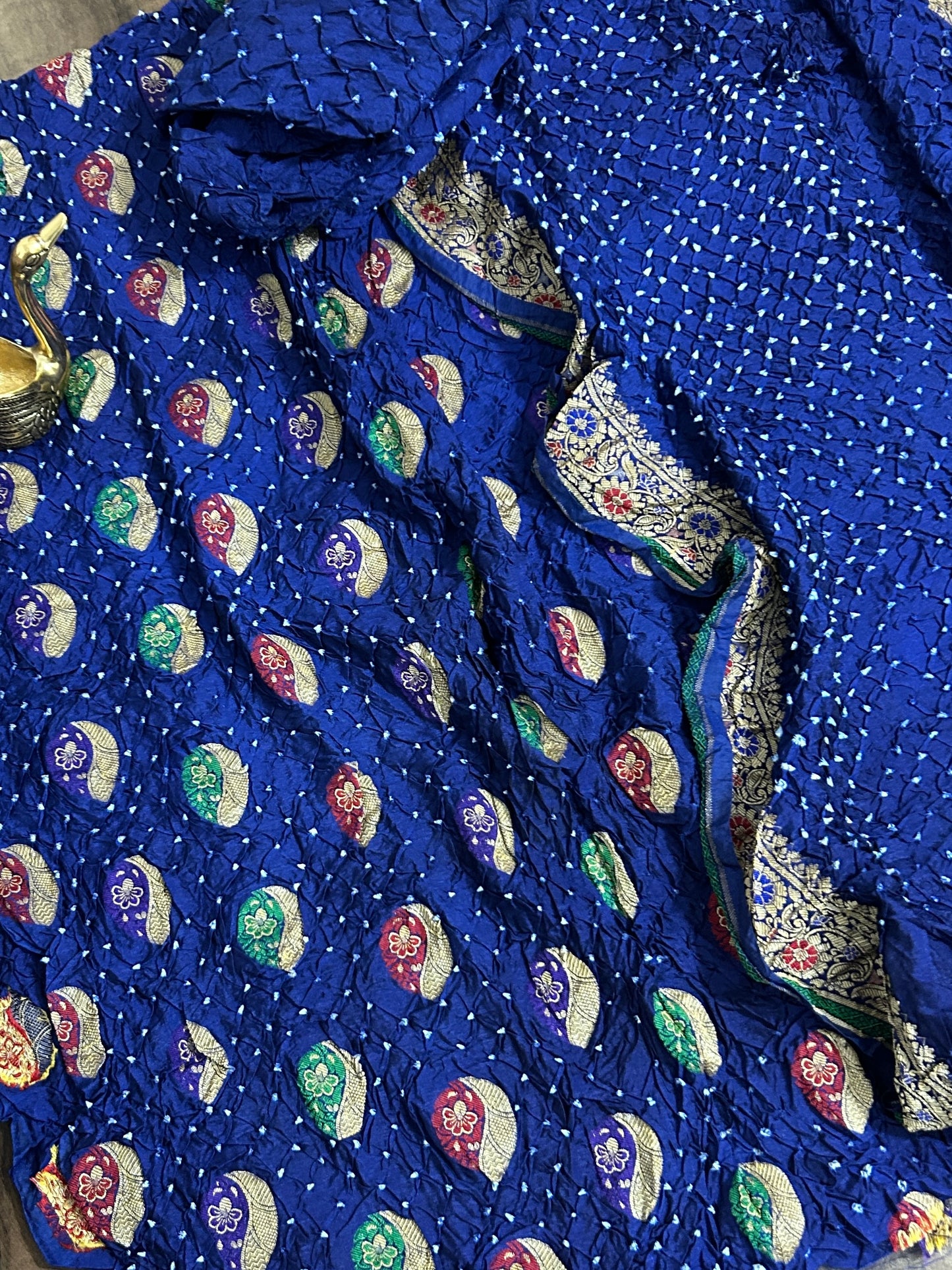 Gadwal Silk Bandhej Dress Material