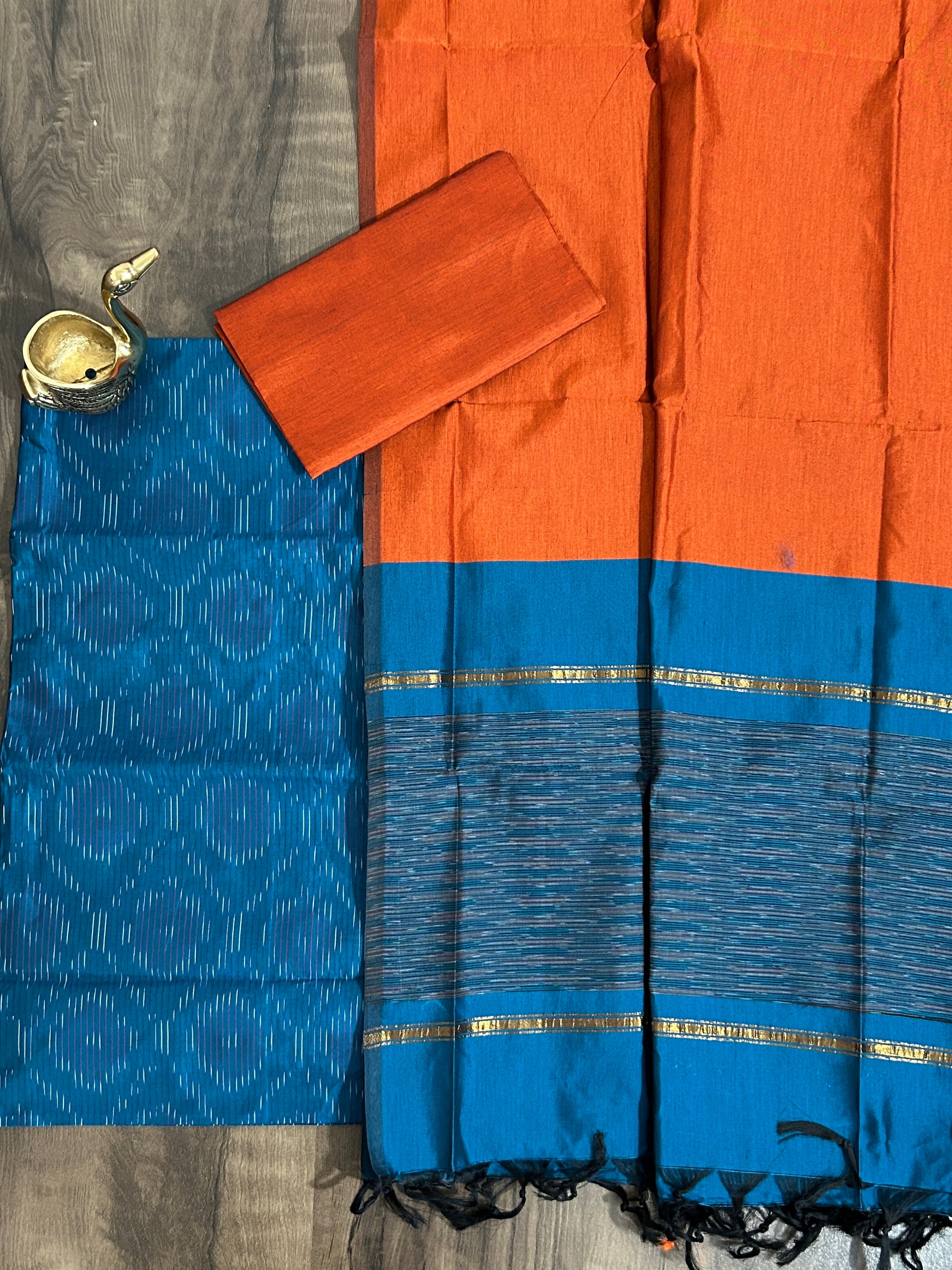 Ikat Cotton Silk Dress Material