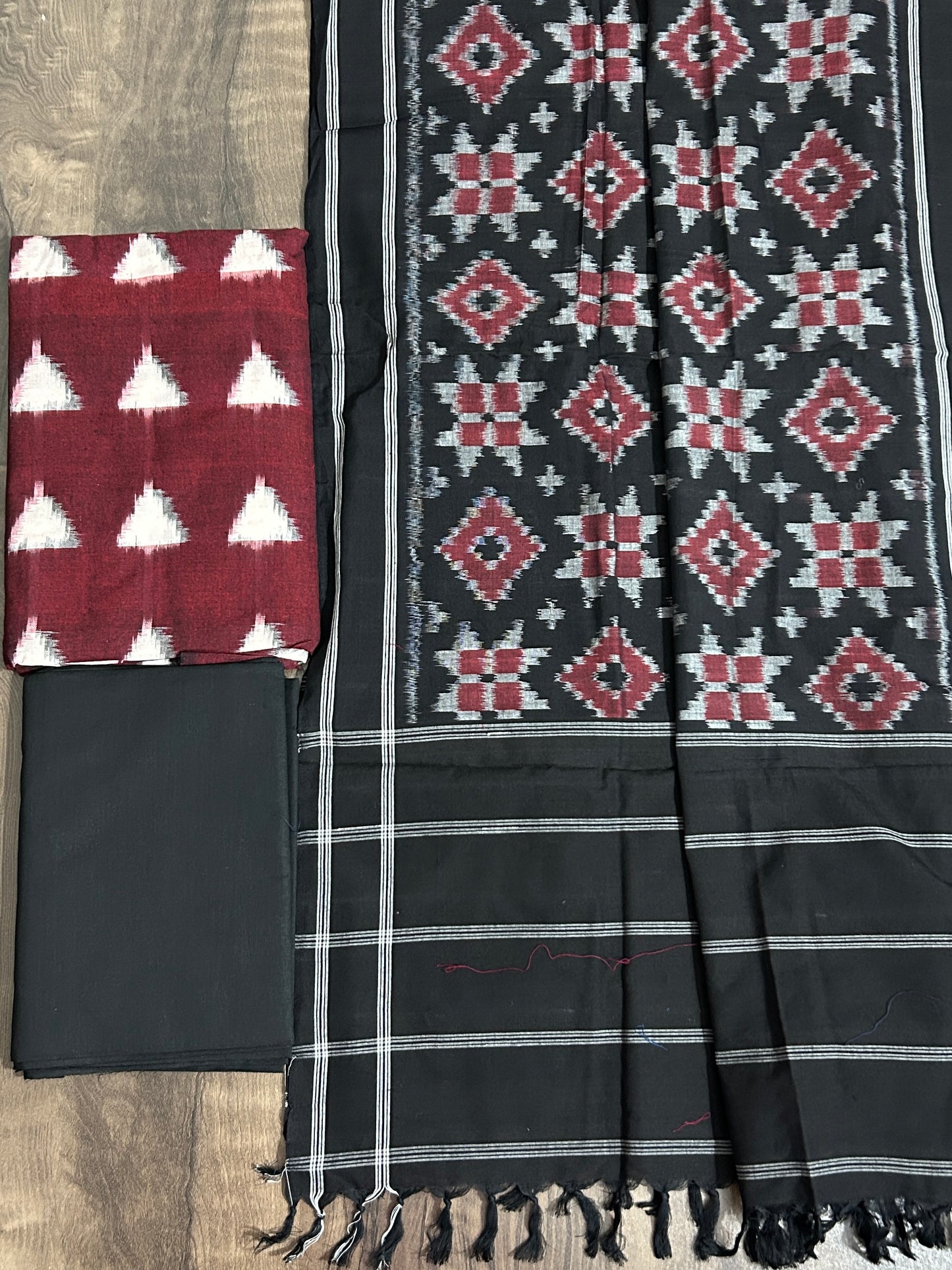 Telia Rumal Double Ikat Cotton Dress Material