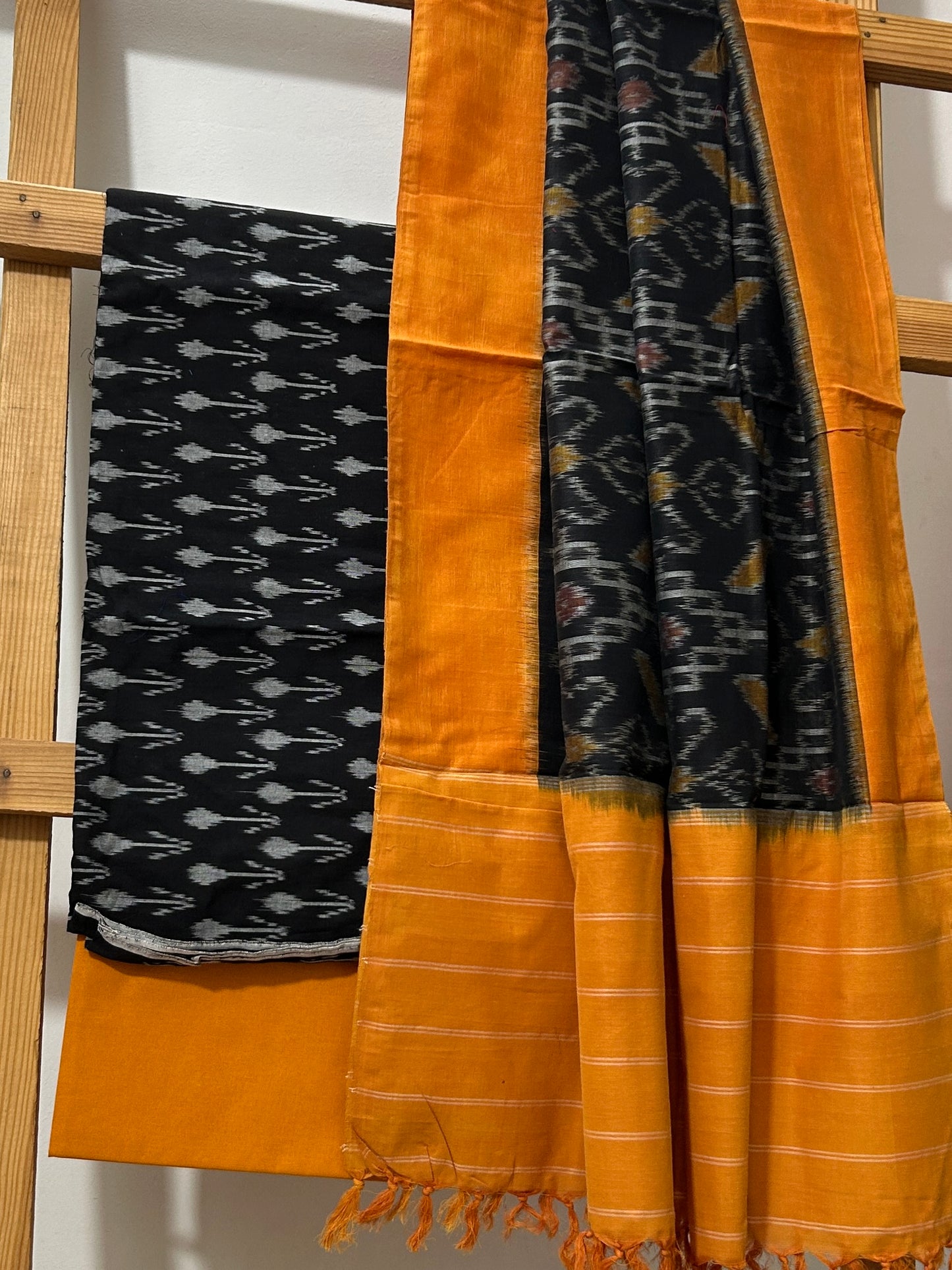 Double Ikat Cotton Dress Material