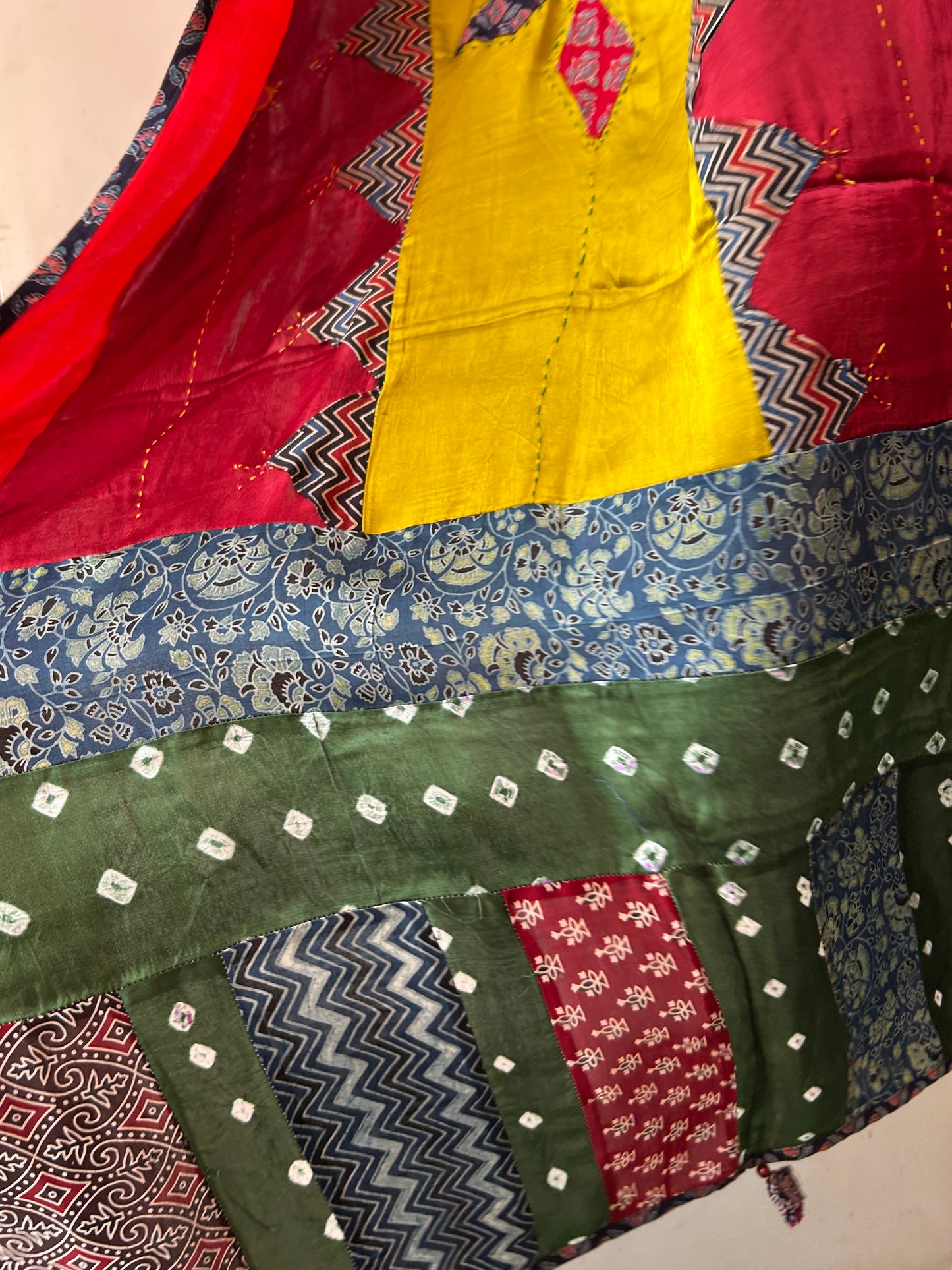 Ajrakh Patch Work Modal Silk Dupatta *