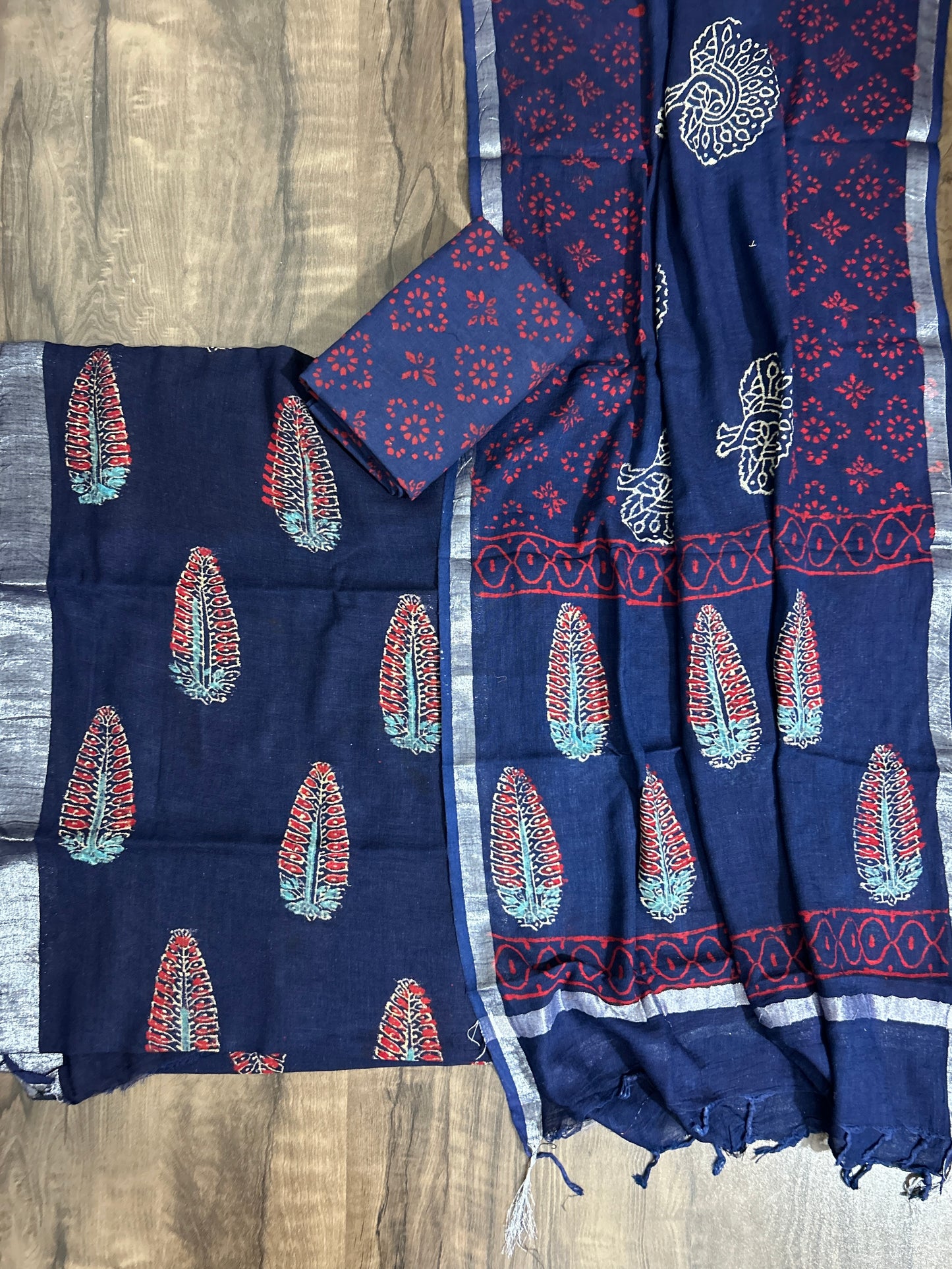 Hand BlockPrint Linen Cotton Dress Material