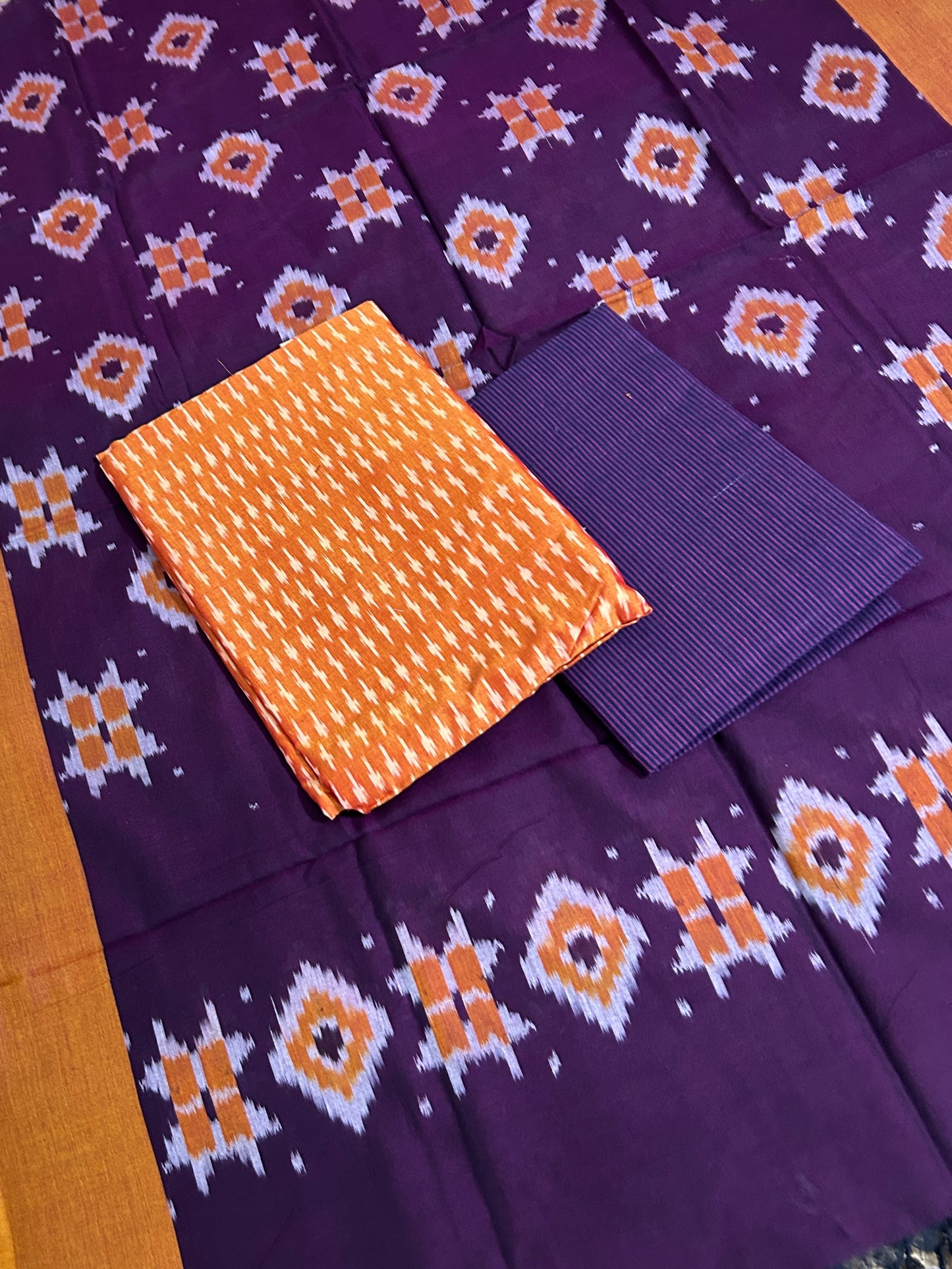 Double Ikat Mercerised Cotton Dress Material