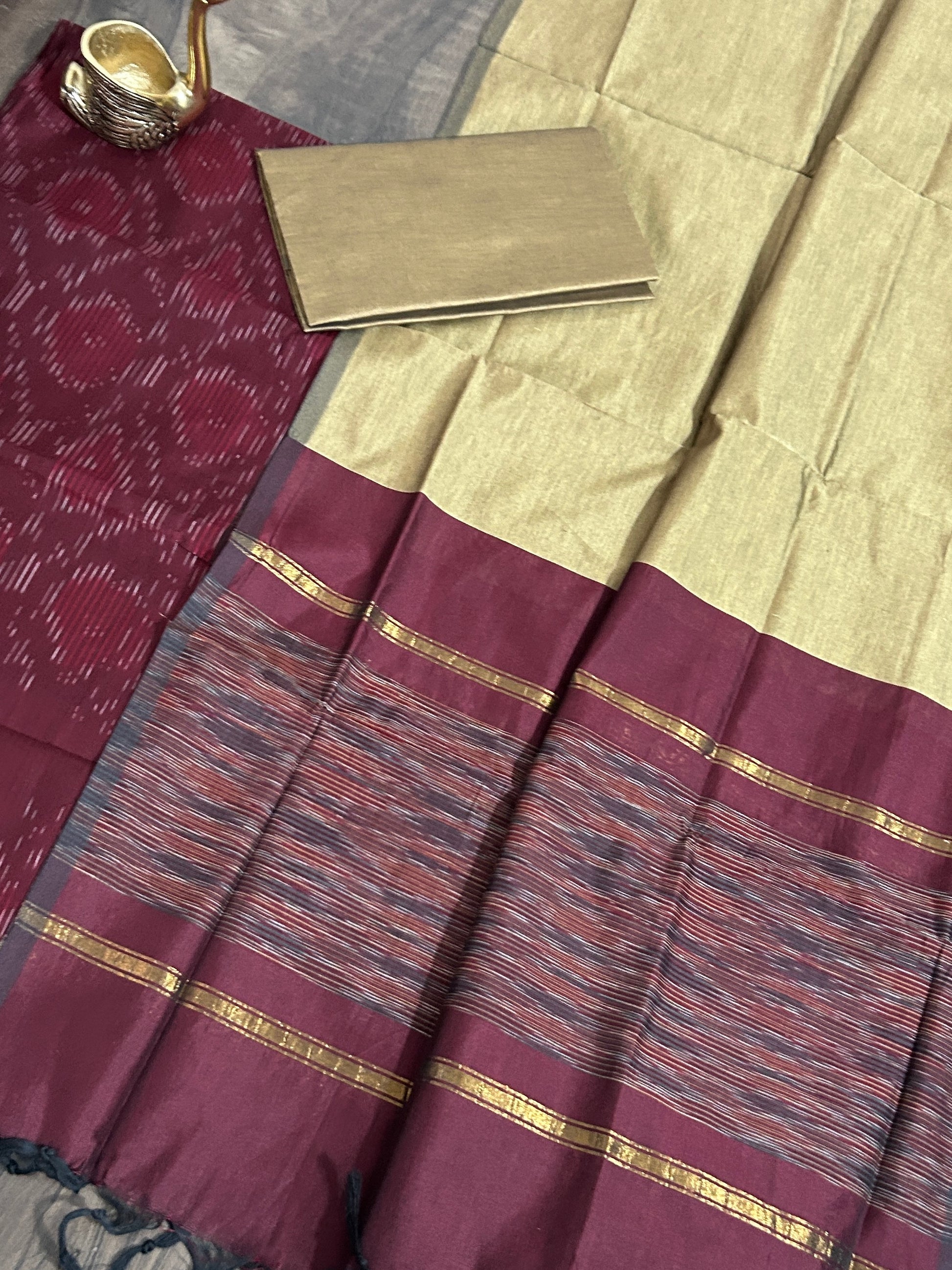 Ikat Cotton Silk Dress Material