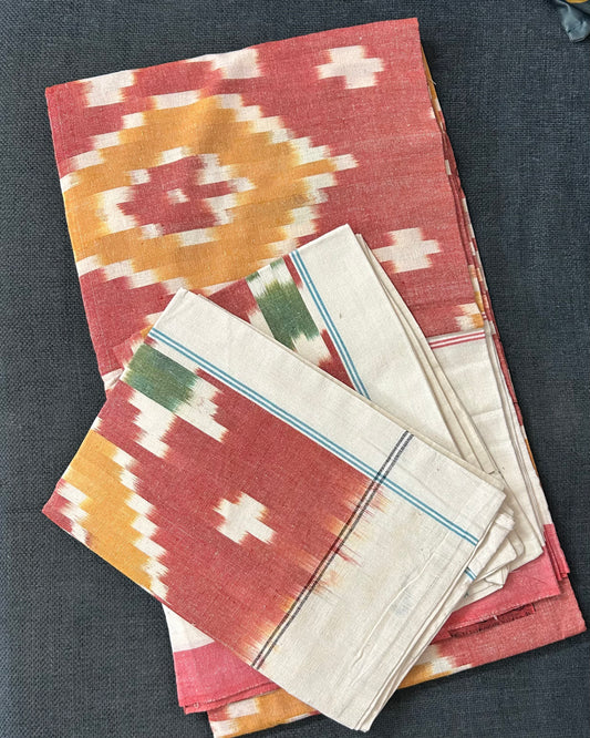 Ikat Double Cot Cotton Bedsheet
