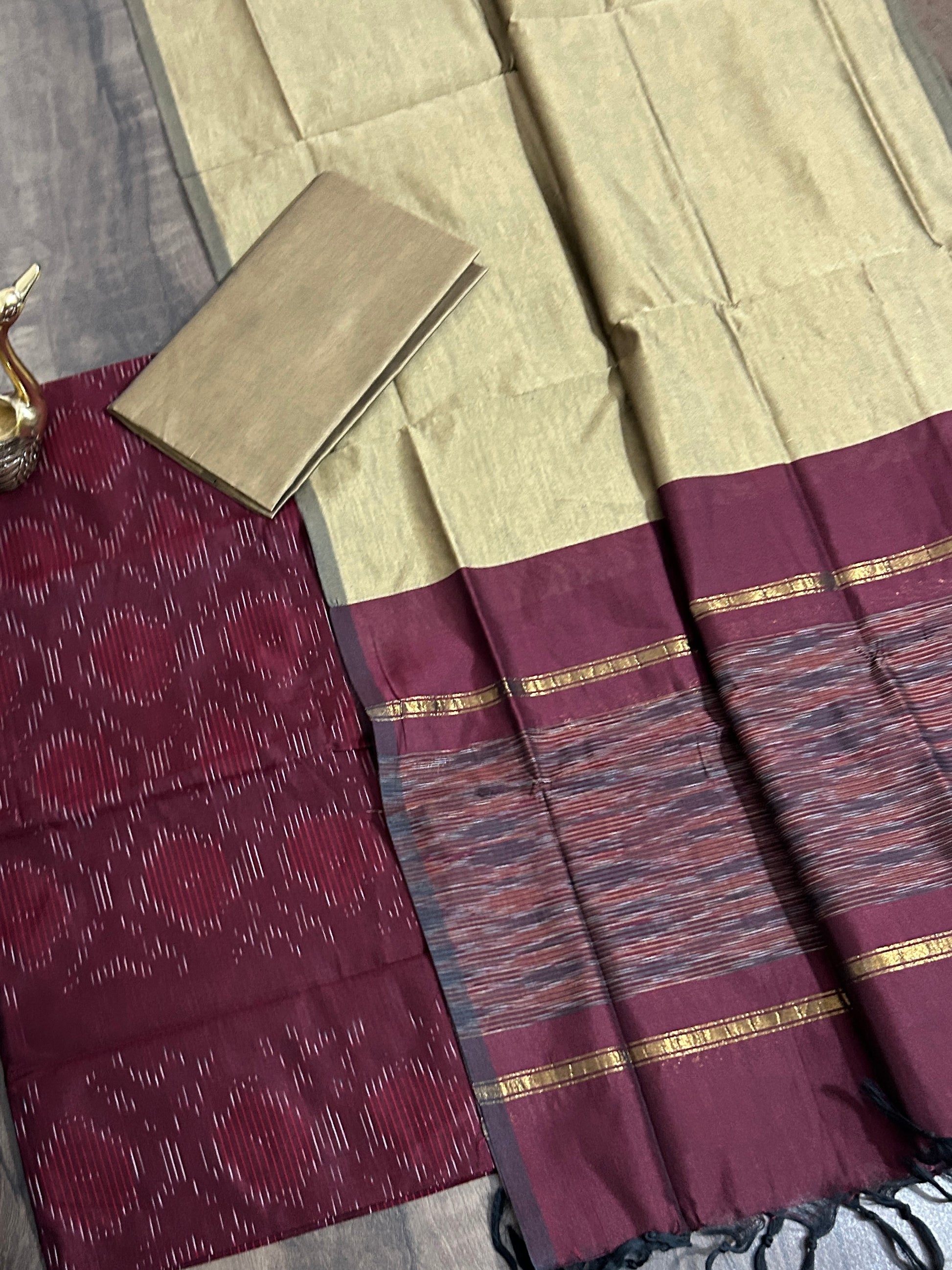 Ikat Cotton Silk Dress Material