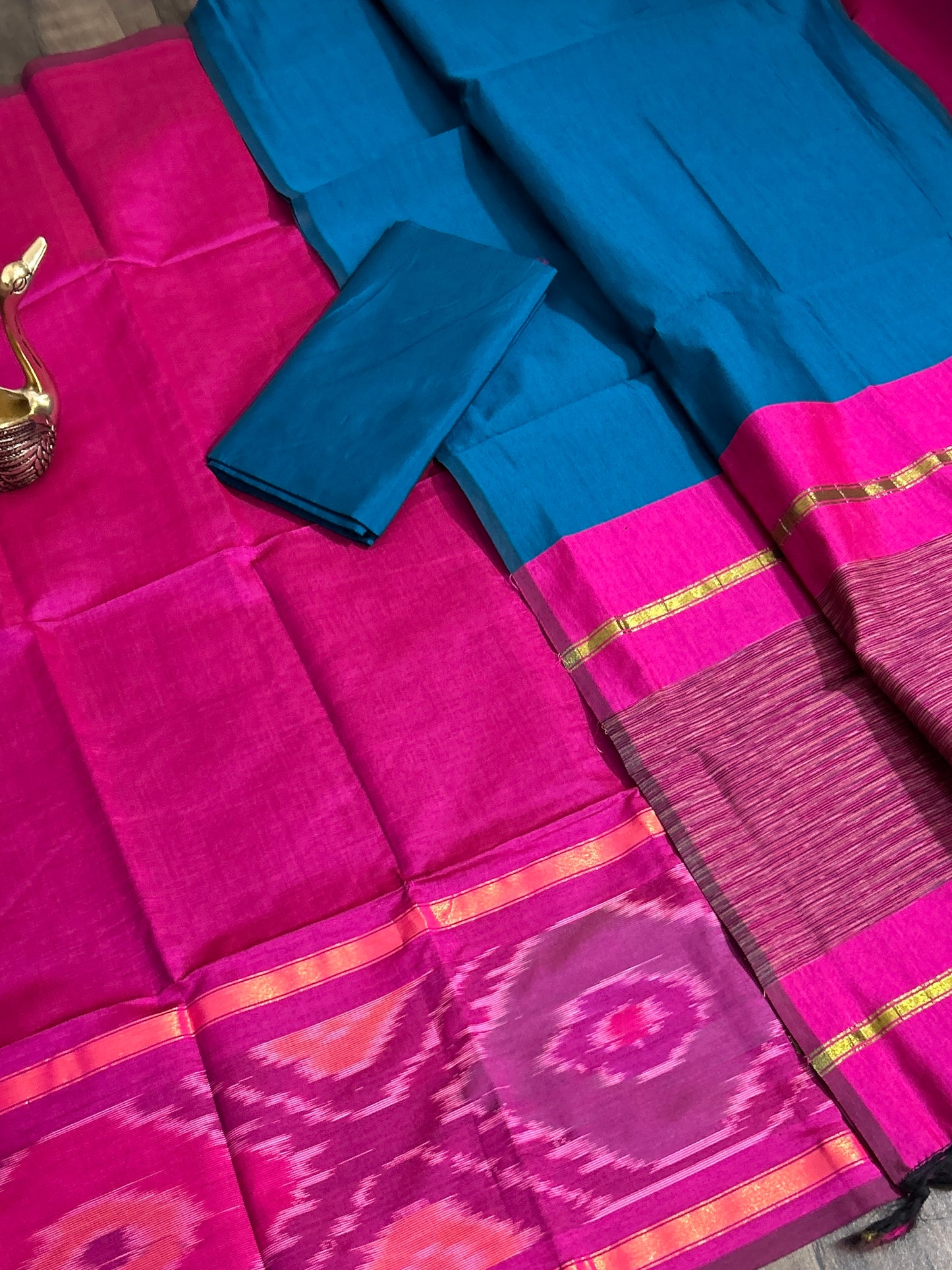 Ikat Cotton Silk Dress Material