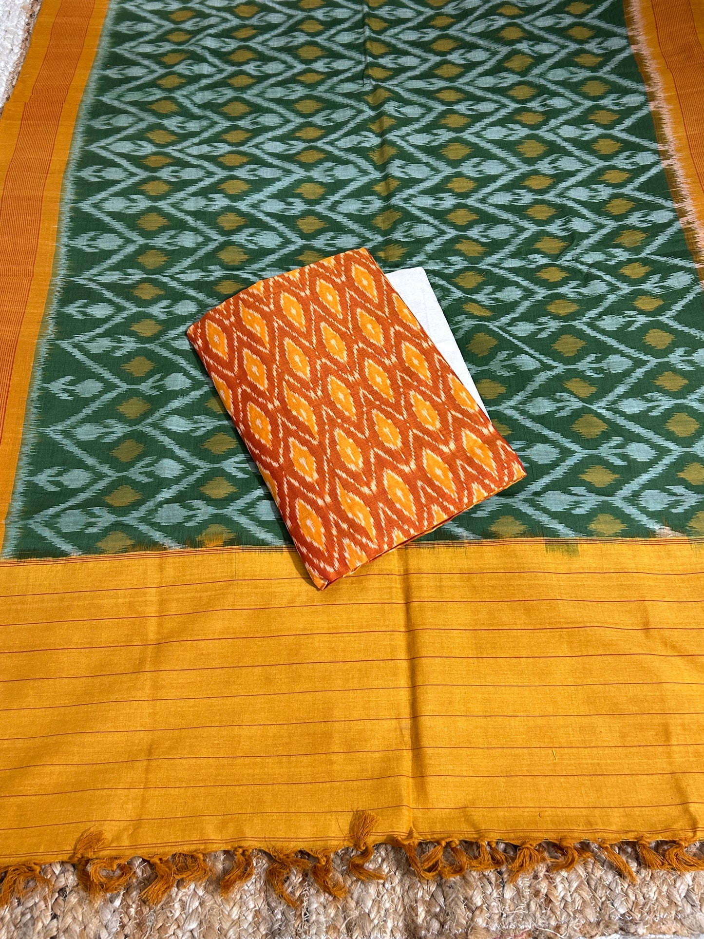 Double Ikat Mercerised Cotton Dress Material