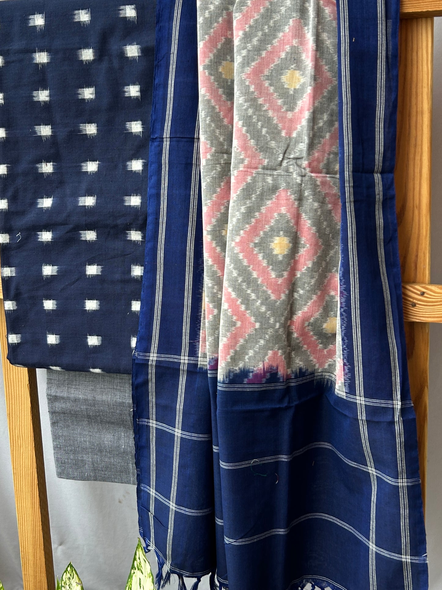 Telia Rumal Double Ikat Mercerized Cotton Dress Material