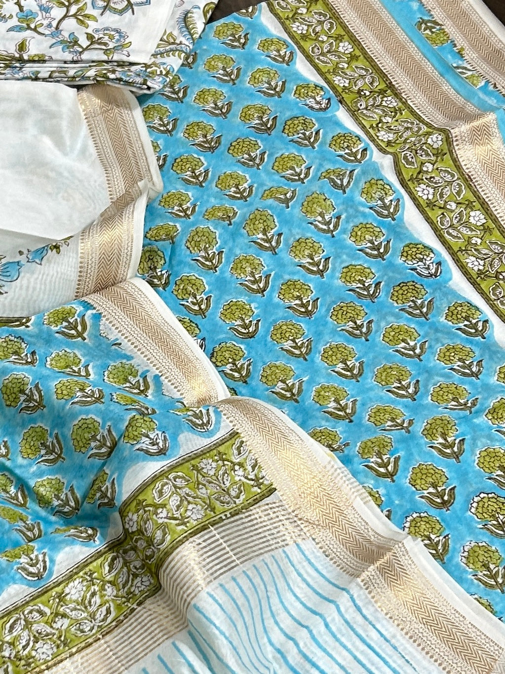 Hand BlockPrint Maheshwari Silk Cotton Dress Material