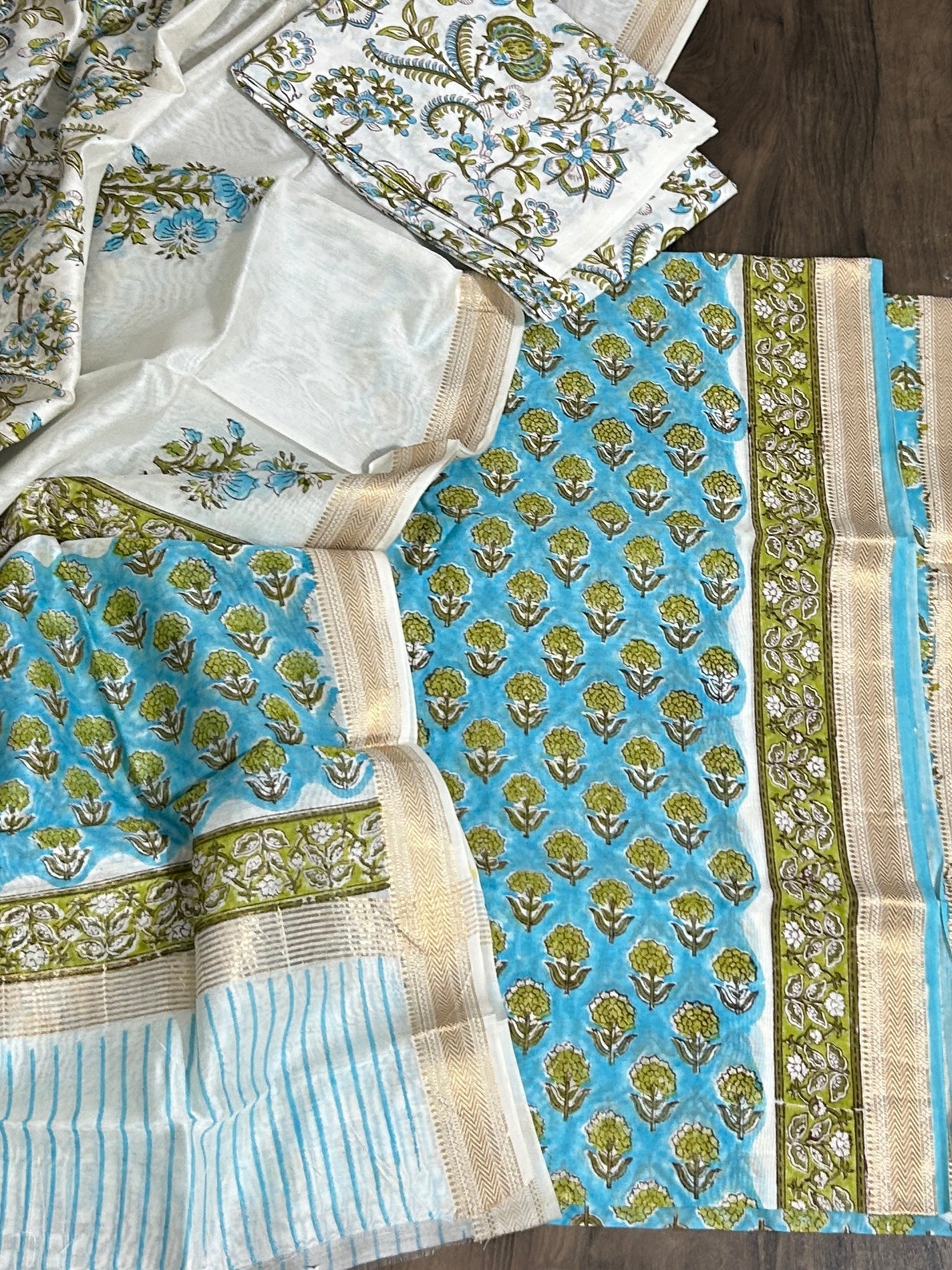 Hand BlockPrint Maheshwari Silk Cotton Dress Material