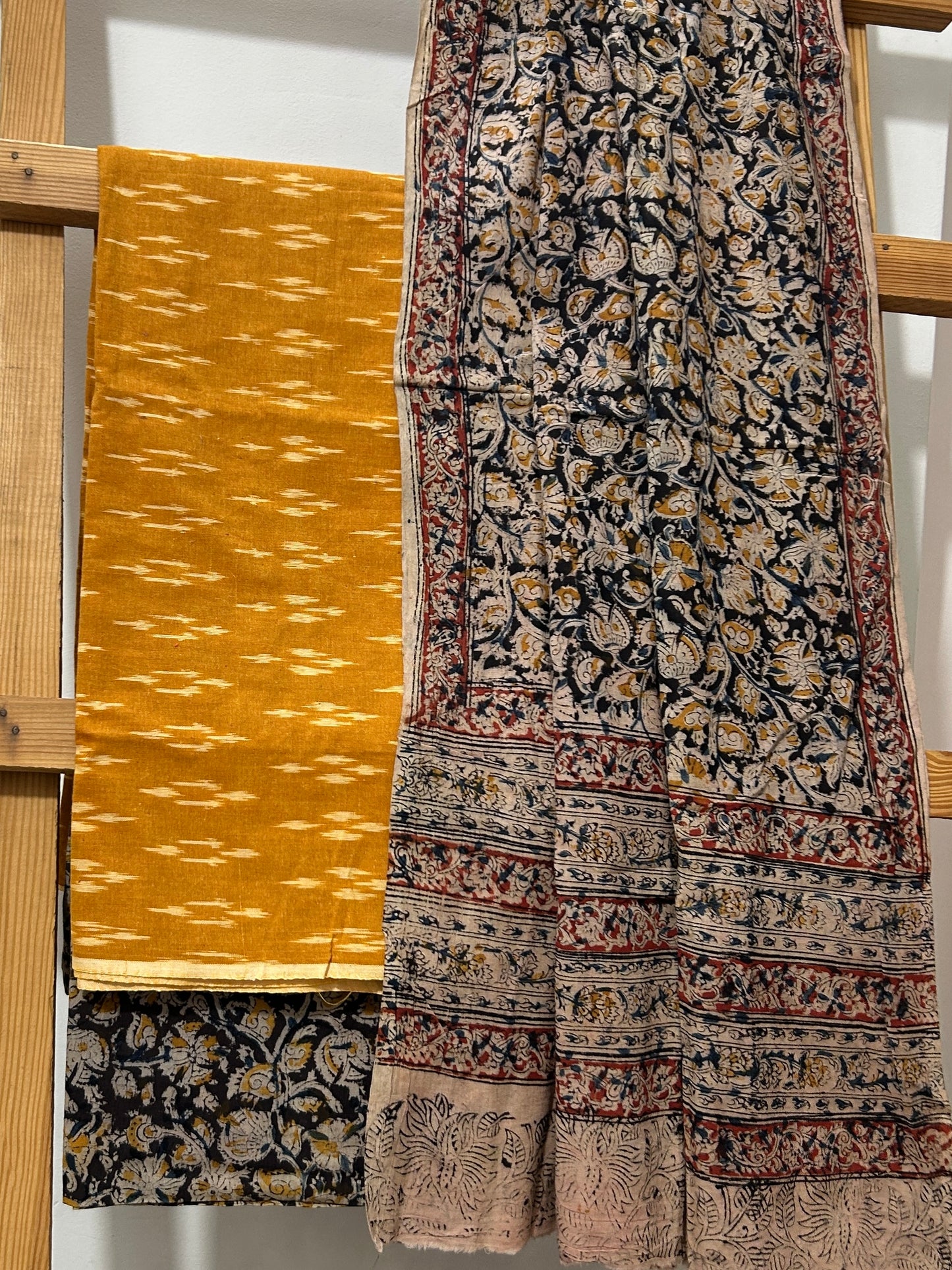 Ikat Kalamkari Cotton Dress Material
