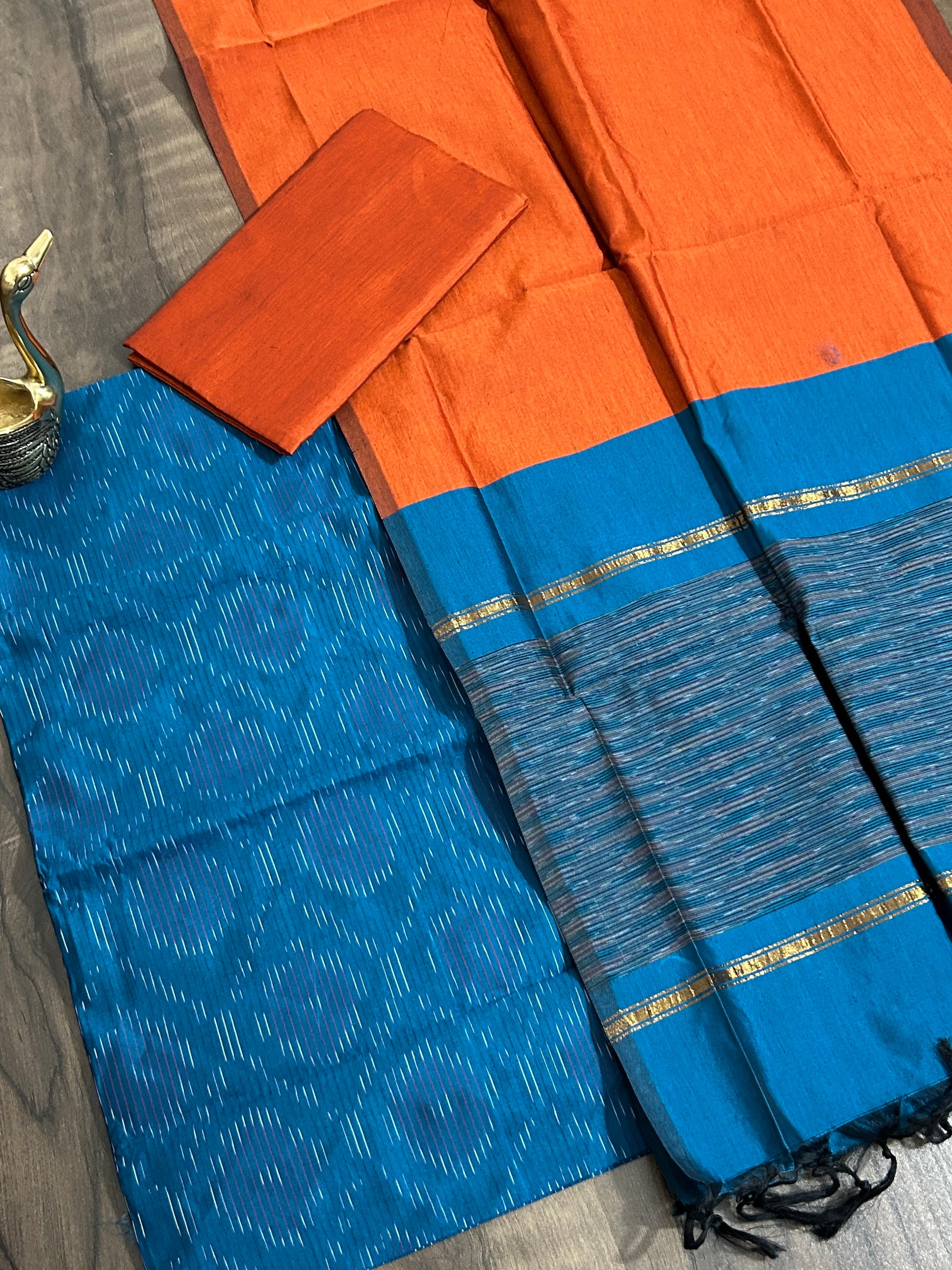 Ikat Cotton Silk Dress Material