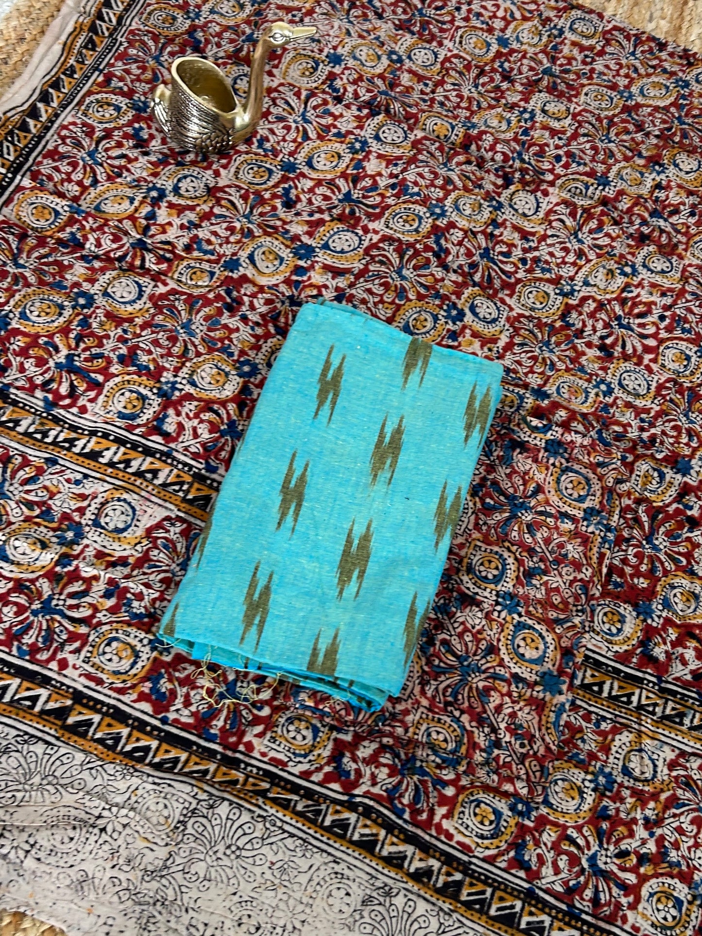 Ikat Kalamkari Cotton Dress Material