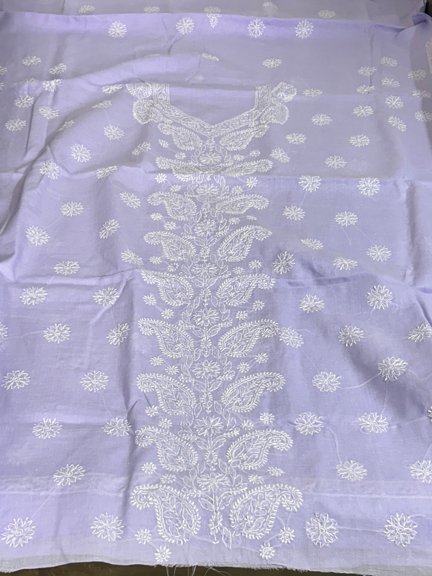 Chikan Work Cotton Dress Material