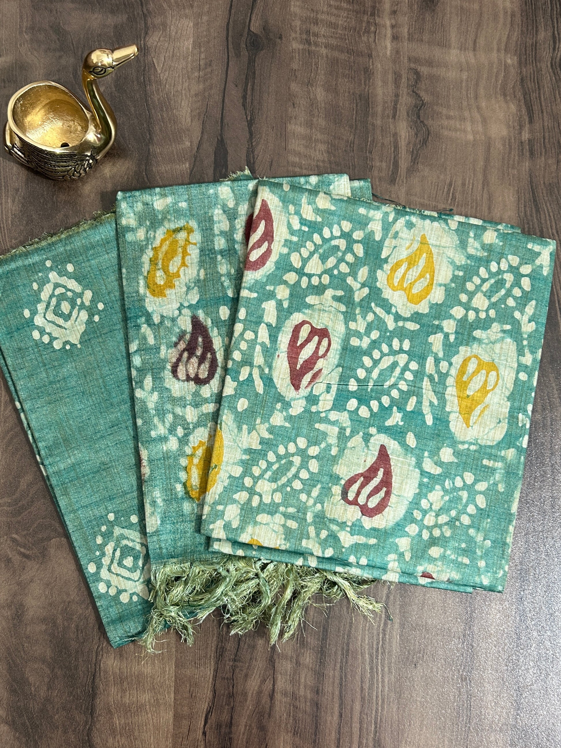 Batik Tussar Silk Cotton Dress Material