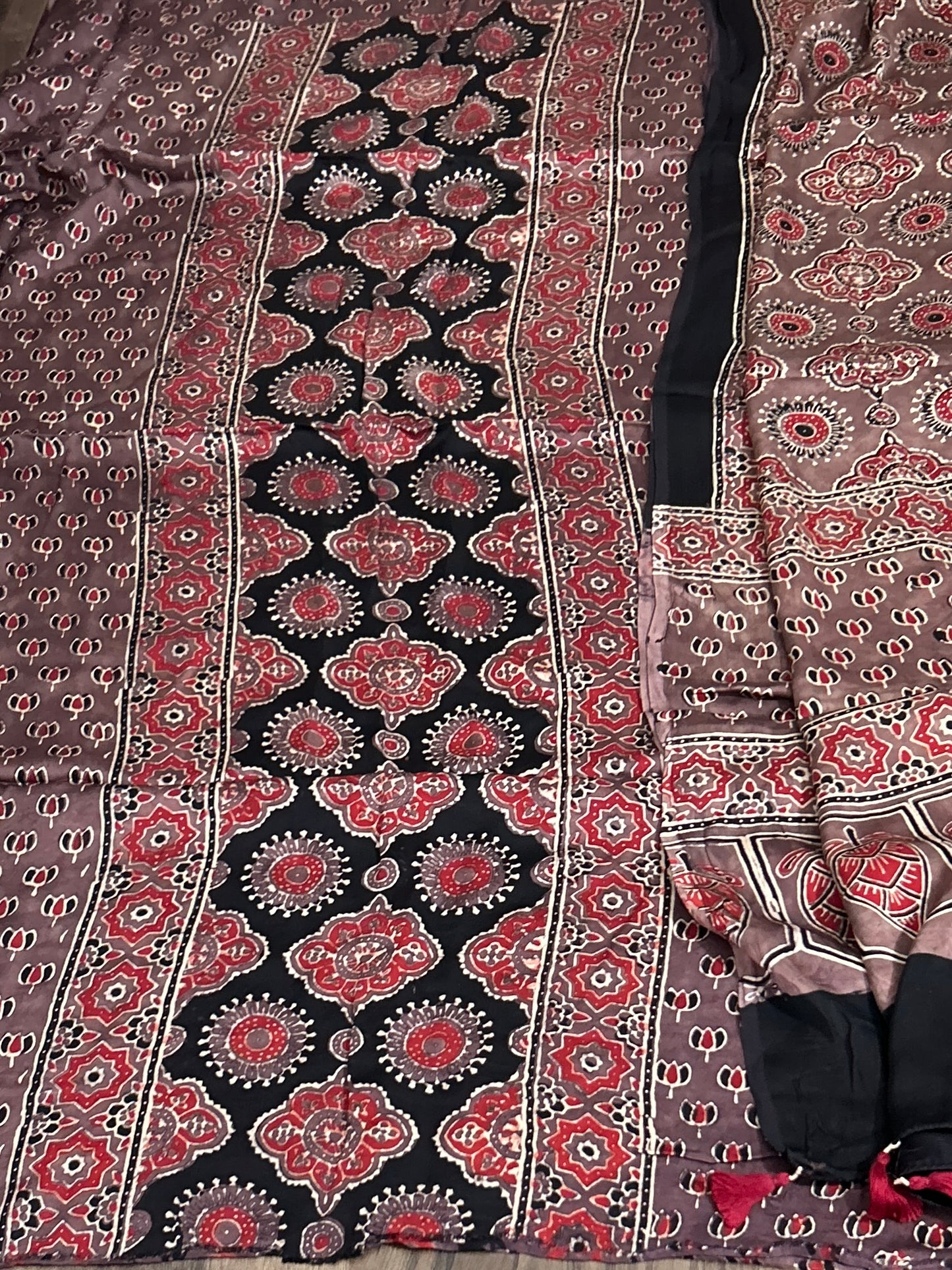 Ajrakh Modal Silk Dress Material
