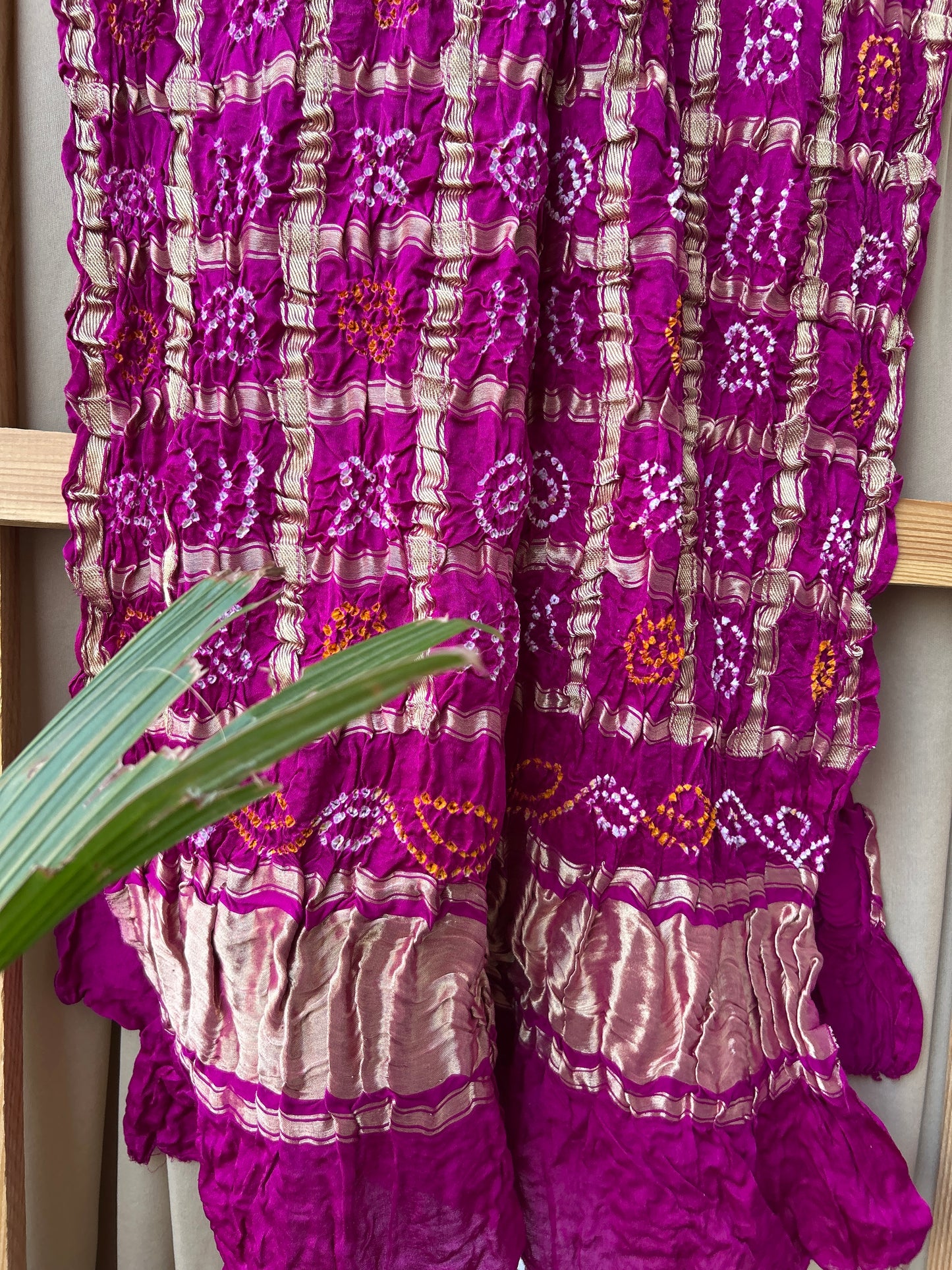 Bandhej Garchola Pure Gajji Silk Dupatta