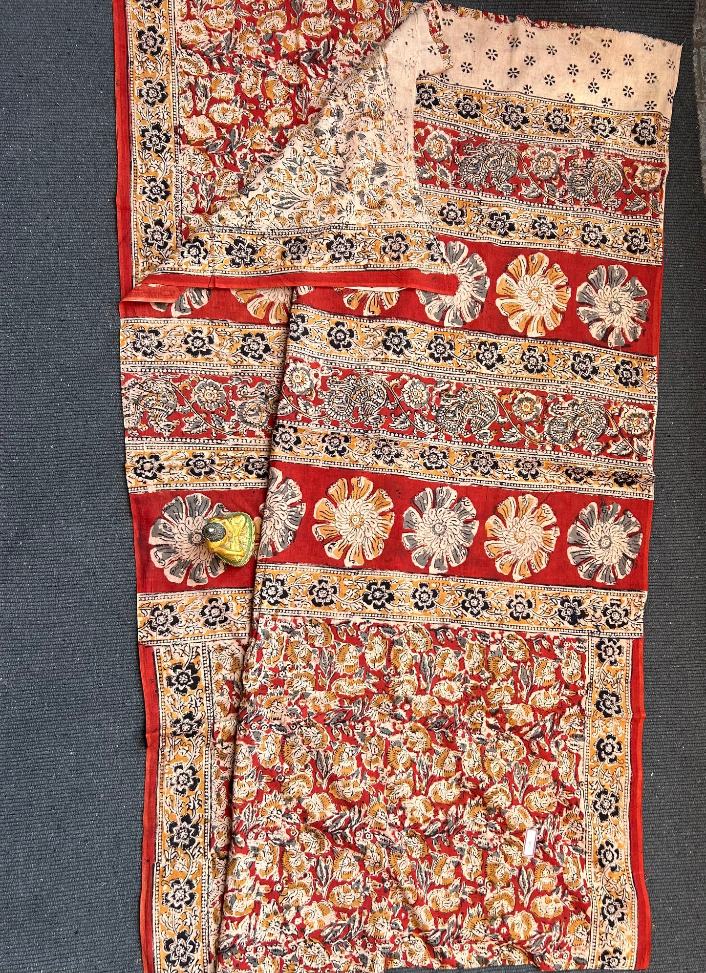 Kalamkari Malmal cotton saree with blouse