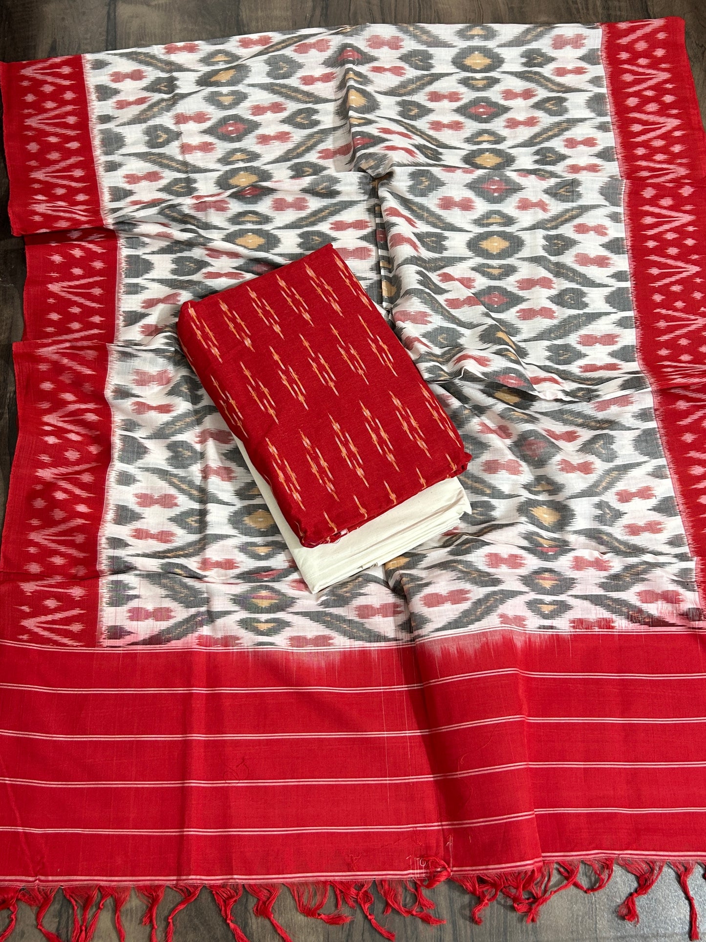 Double Ikat Cotton Dress Material